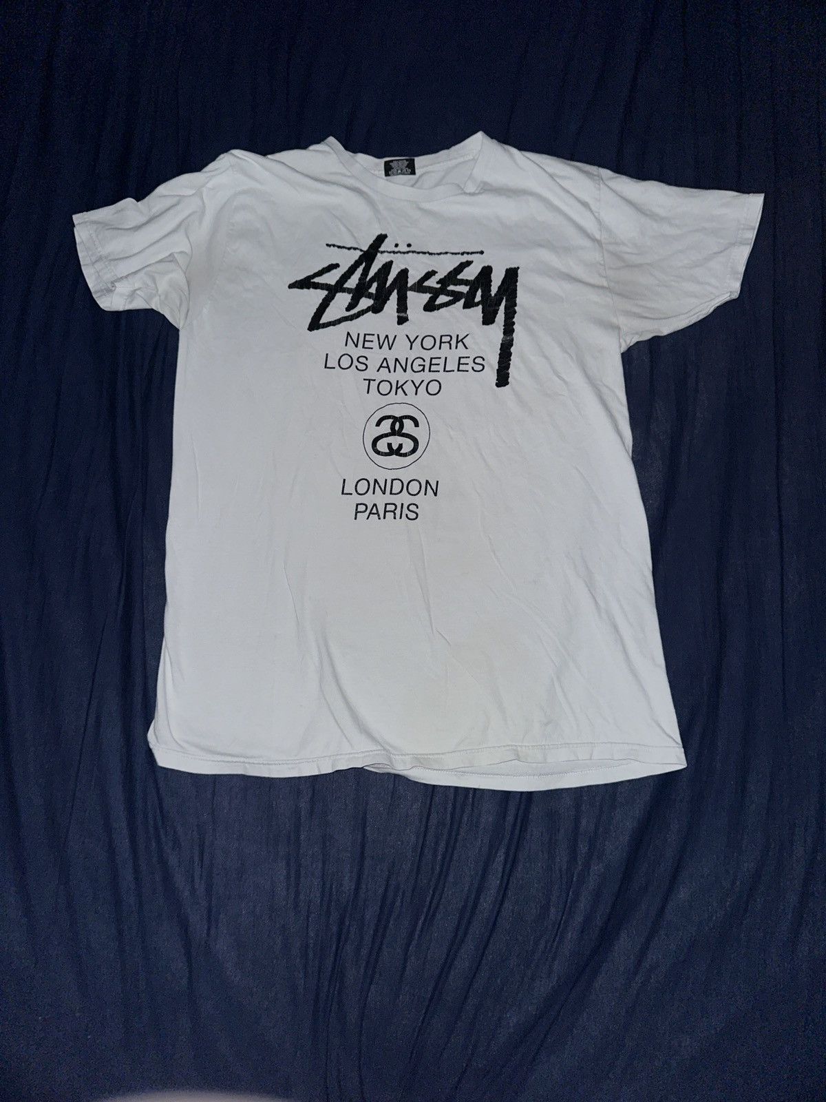 Stussy × Vintage STUSSY WORLD TOUR WHITE SHIRT | Grailed