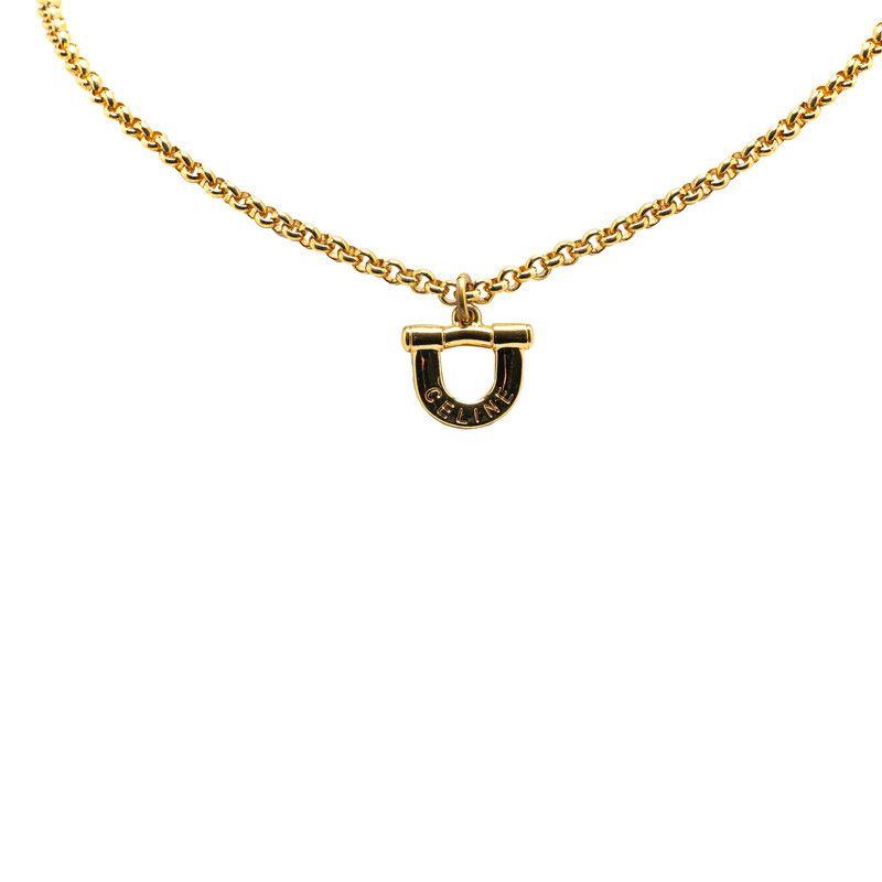 Celine Celine Gold Plated Logo Necklace Metal Necklace