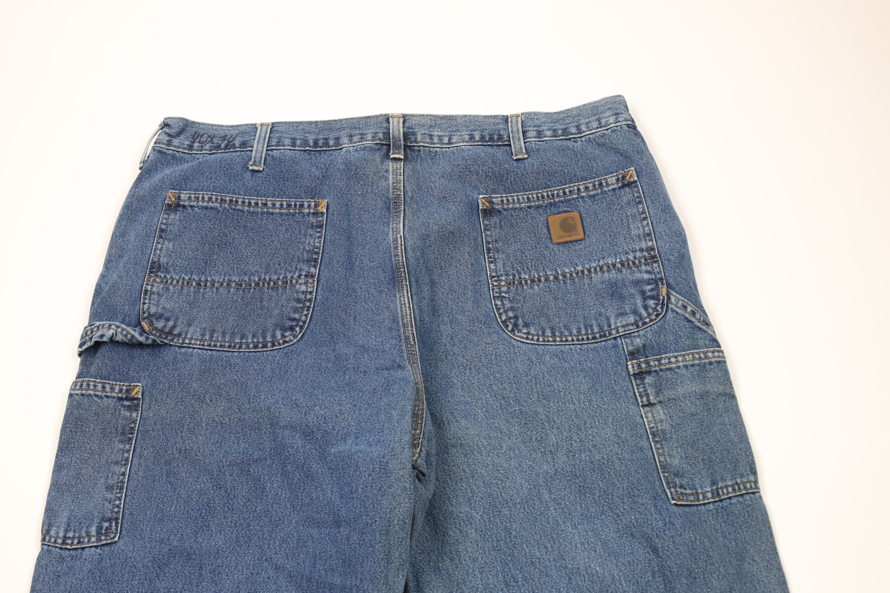 Carhartt × Vintage Vintage Carhartt Spell Wide Leg Dungaree Denim Jeans Blue Size US 40 / EU 56 - 8 Thumbnail