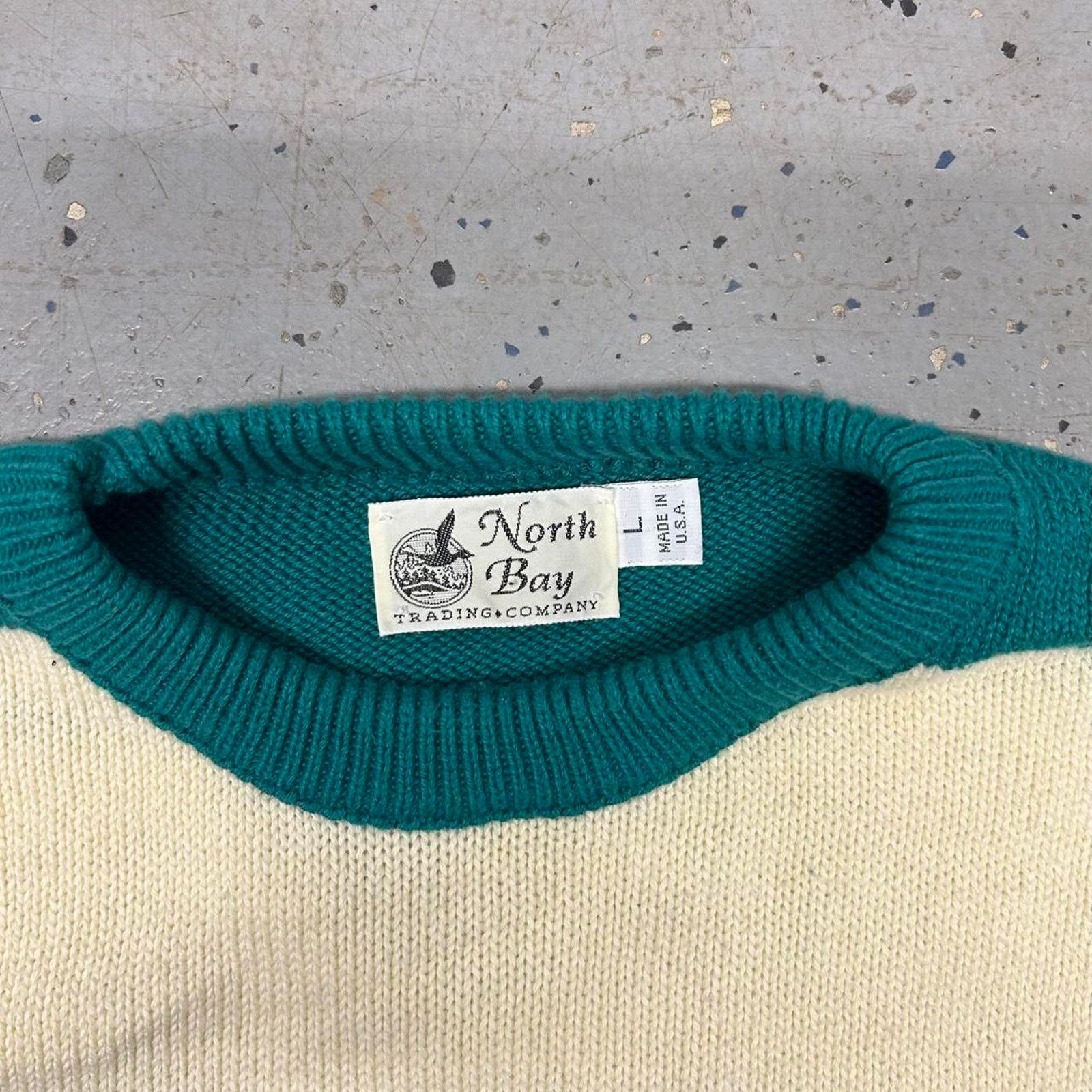Other Green and white striped vintage sweater Size L / US 10 / IT 46 - 3 Thumbnail
