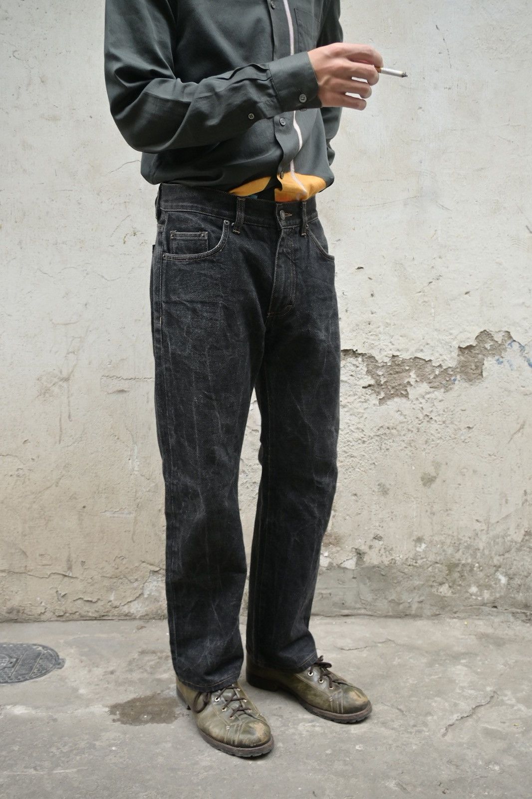 Gucci Gucci by Tom Ford 1999 wide-leg selvedge faded denim pant Size US 30 / EU 46 - 1 Thumbnail