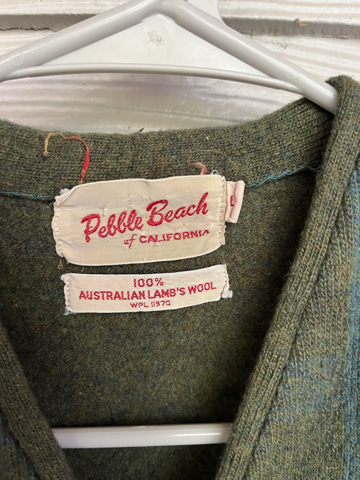 Vintage 1950s Pebble Beach of California Australian lambs wool vest Size US S / EU 44-46 / 1 - 2 Thumbnail