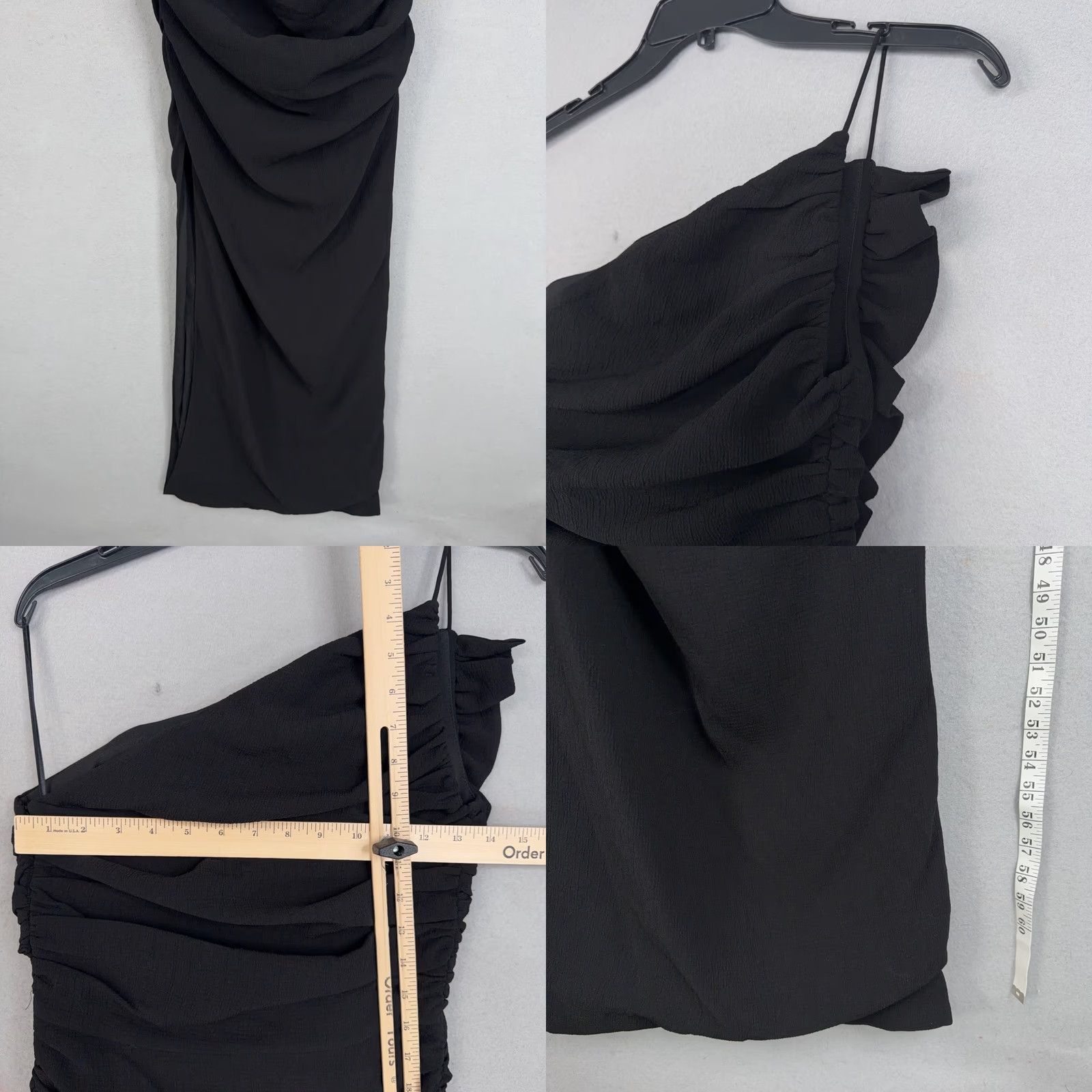 Vintage VINTAGE Talulah Dress Womens XS Black One Shoulder Ruched Maxi Gown Formal Evening NWT Size XS / US 0-2 / IT 36-38 - 9 Thumbnail