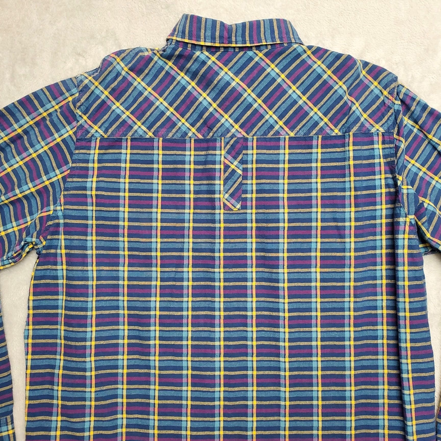 Carbon2Cobalt VINTAGE Carbon 2 Cobalt Shirt Mens XL Blue Plaid 100% Cotton Twill Button Up Long Sleeve Casual Mens Size US XL / EU 56 / 4 - 6 Thumbnail