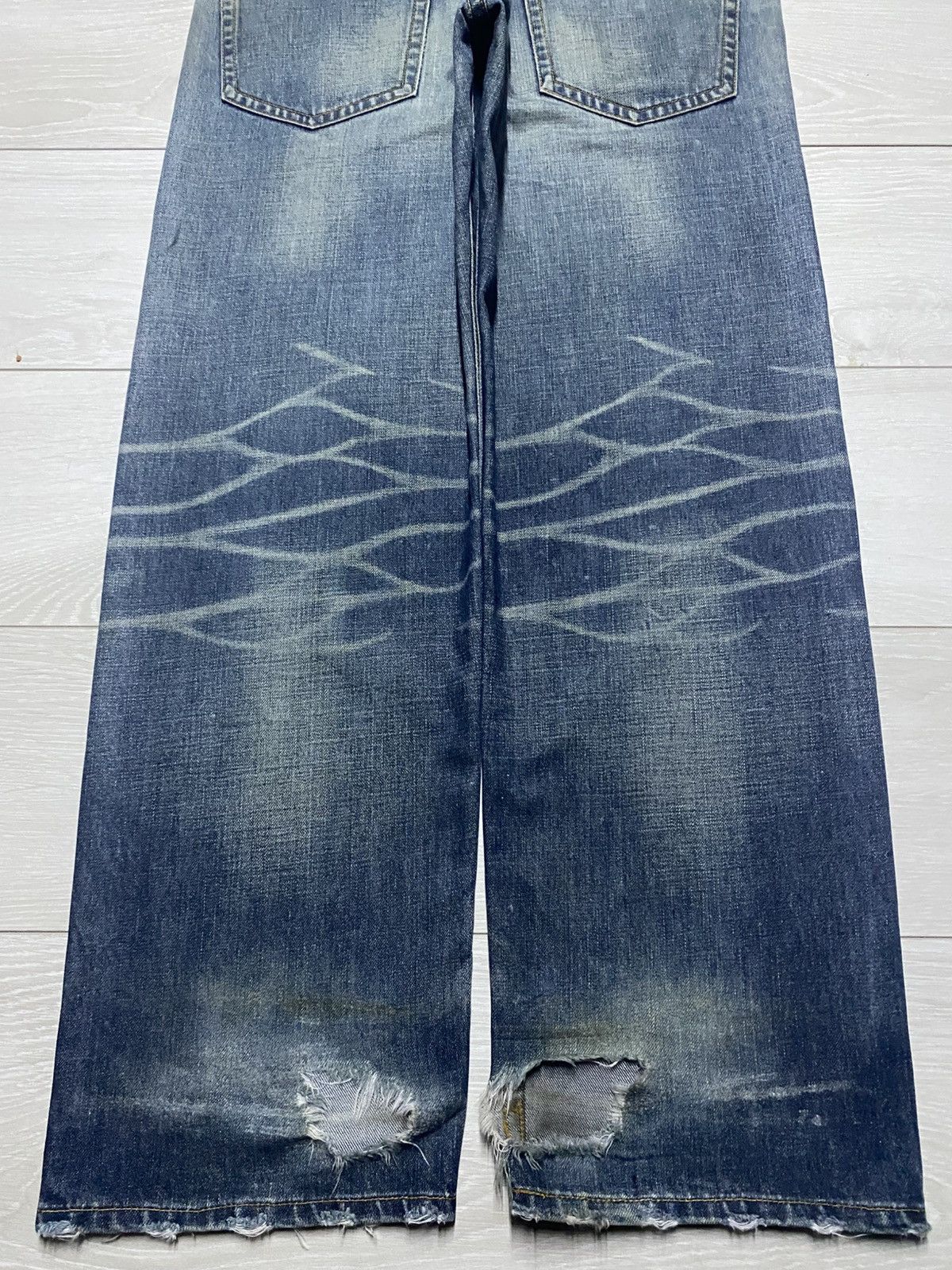 realmad HECTIC Vintage Real Hectic Mud Wash Grunge Distressed Baggy Jeans Size US 35 - 6 Thumbnail