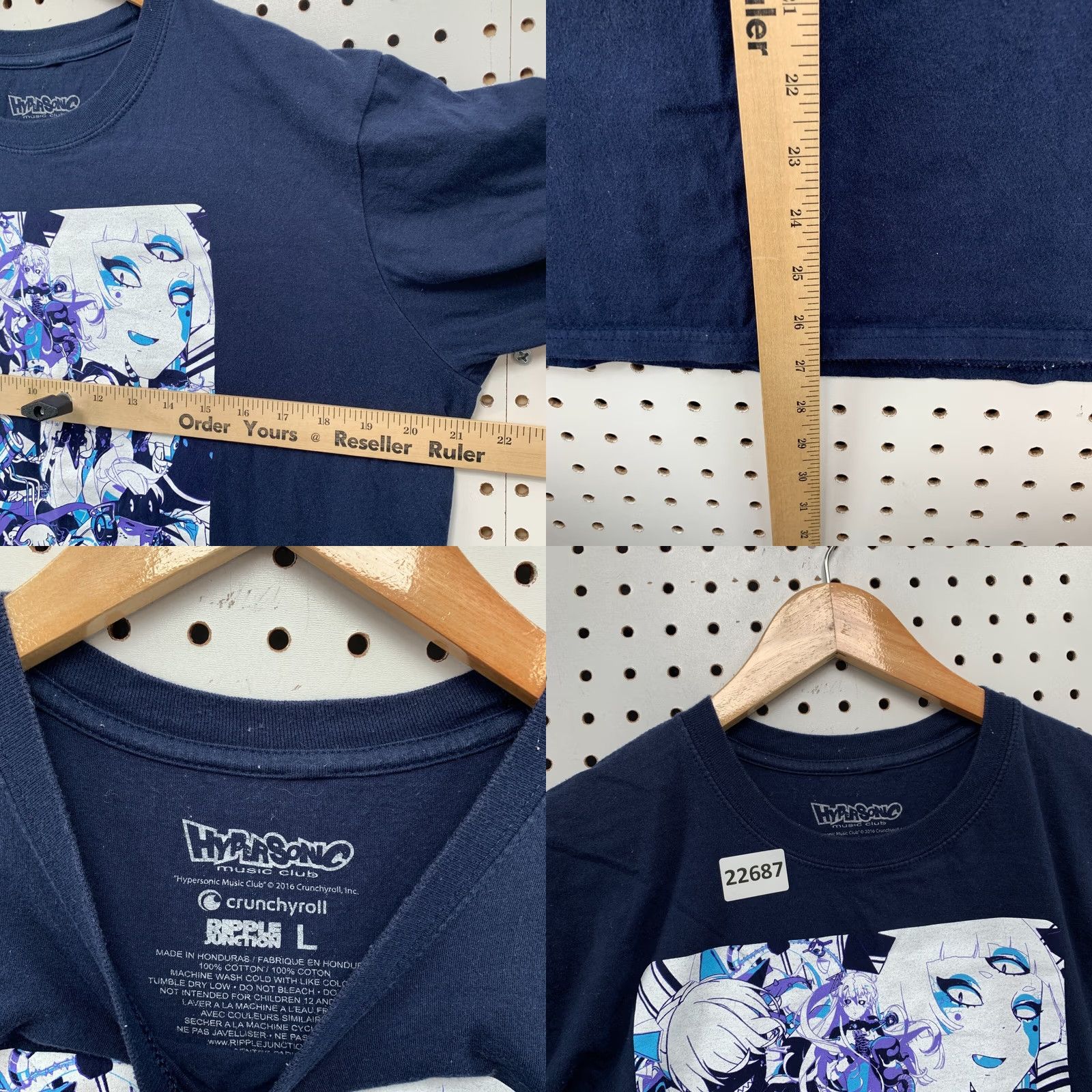 Vintage HYPERSONIC MUSIC CLUB Shirt Navy Blue ANIME Mens Medium Size US M / EU 48-50 / 2 - 8 Thumbnail