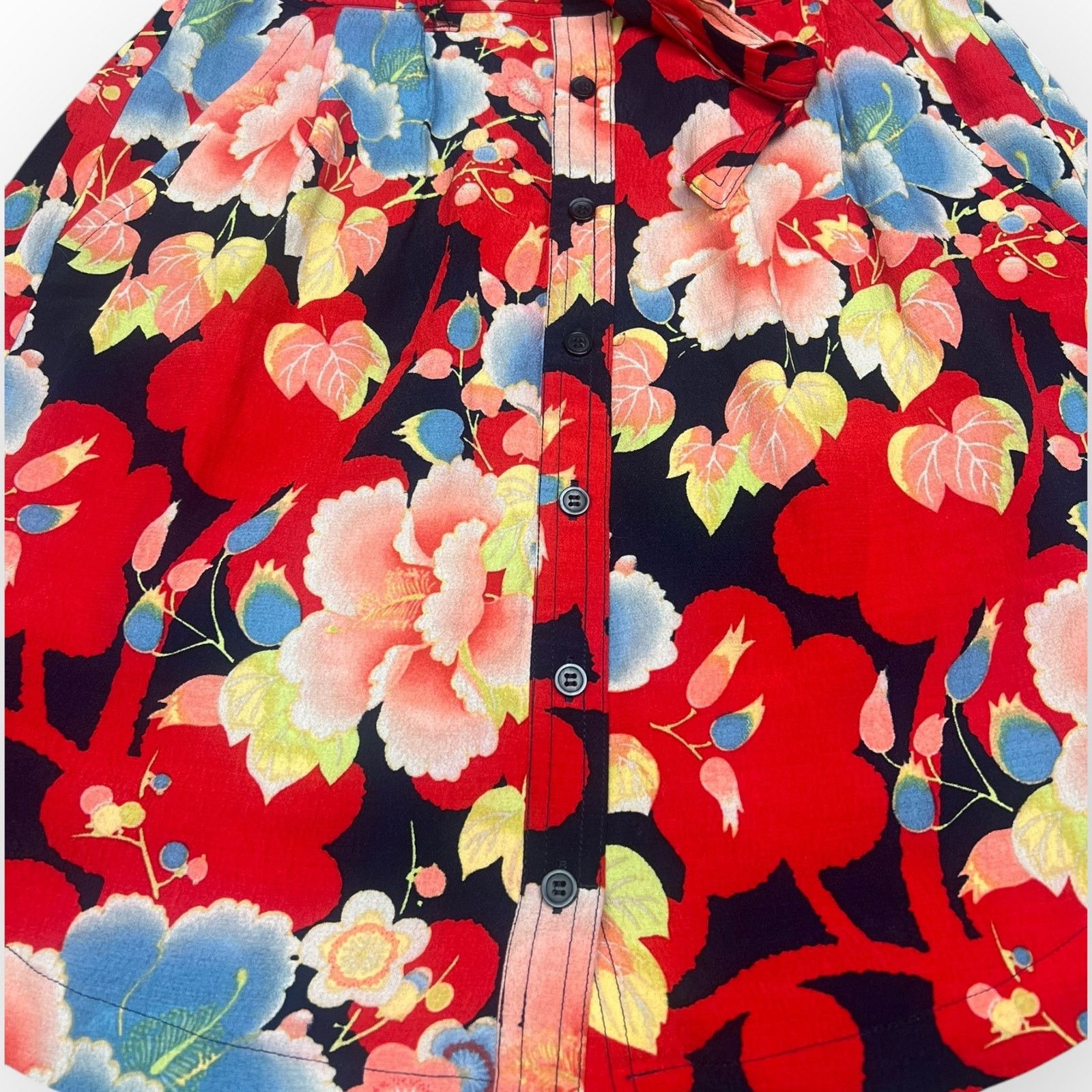 Loft Ann Taylor Loft Colorful Floral Tie-Waist Skirt Size Small Size 27" / US 4 / IT 40 - 6 Thumbnail