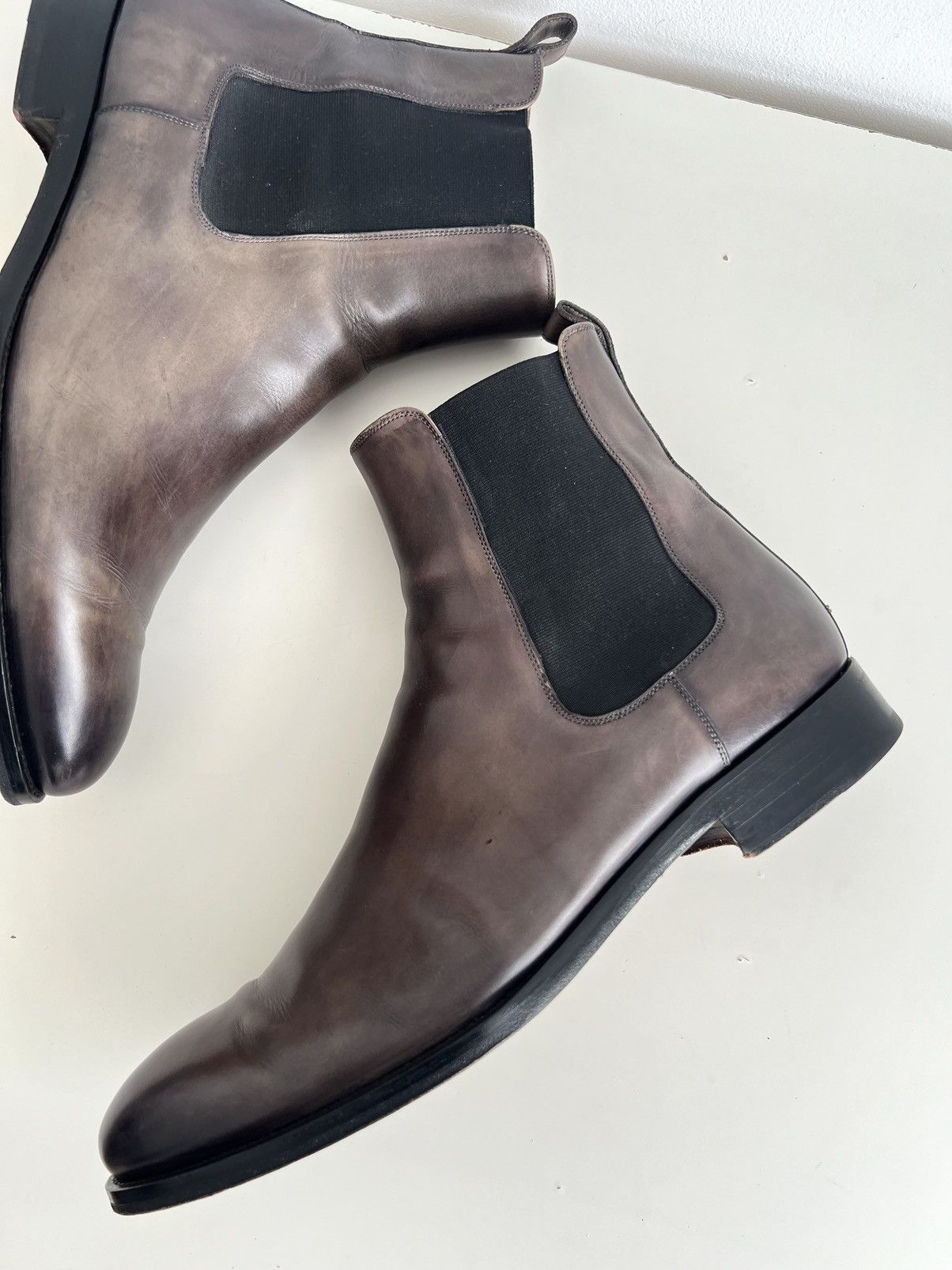 Berluti Luxury Magnanni Lonny Leather Chelsea Boots Grey Size US 11 / EU 44 - 11 Thumbnail