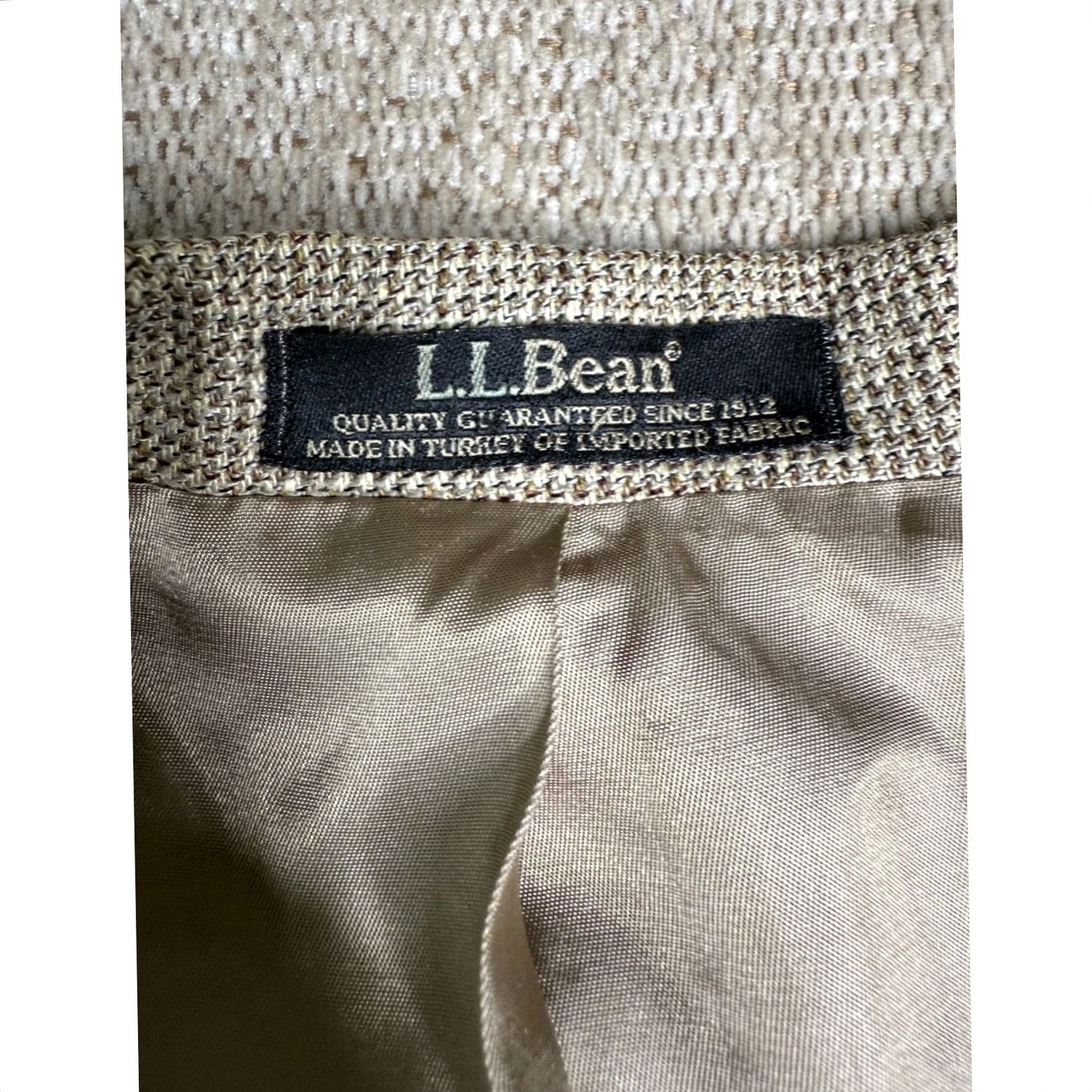 Vintage L.L.Bean Blazer Sport Coat Men's 42R Silk Wool Blend Herringbone Neutral Size 42R - 4 Thumbnail