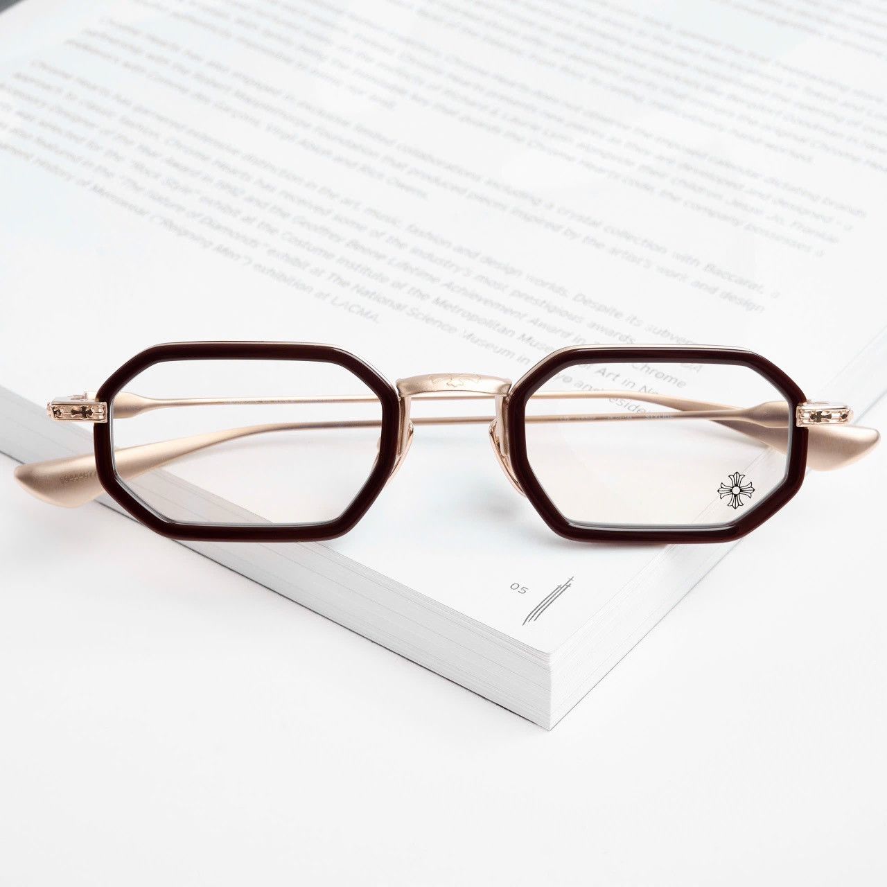 Chrome Hearts CHROME HEARTS STYLIDA CLASSIC BROWN/ MATTE GOLD PLATED GLASSES Size ONE SIZE - 6 Thumbnail