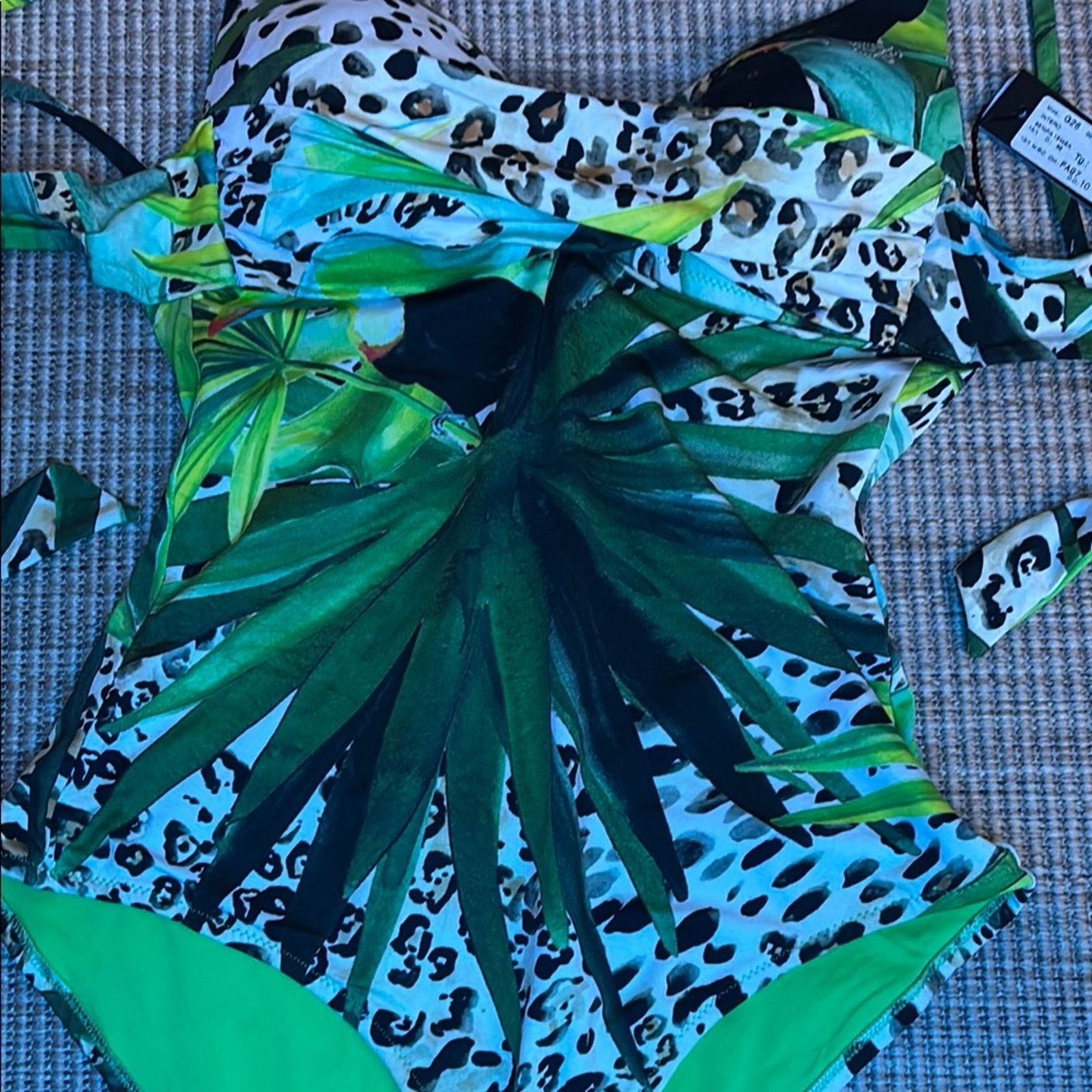 Blumarine NWT Blumarine Green Black Bikini Leopard Green Nature Size S Size ONE SIZE - 6 Thumbnail