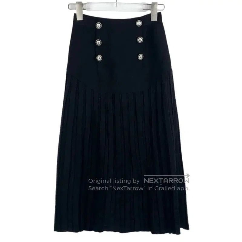 Chanel Chanel Women's Black Wool Midi Skirt . Size 22" - 1 Thumbnail