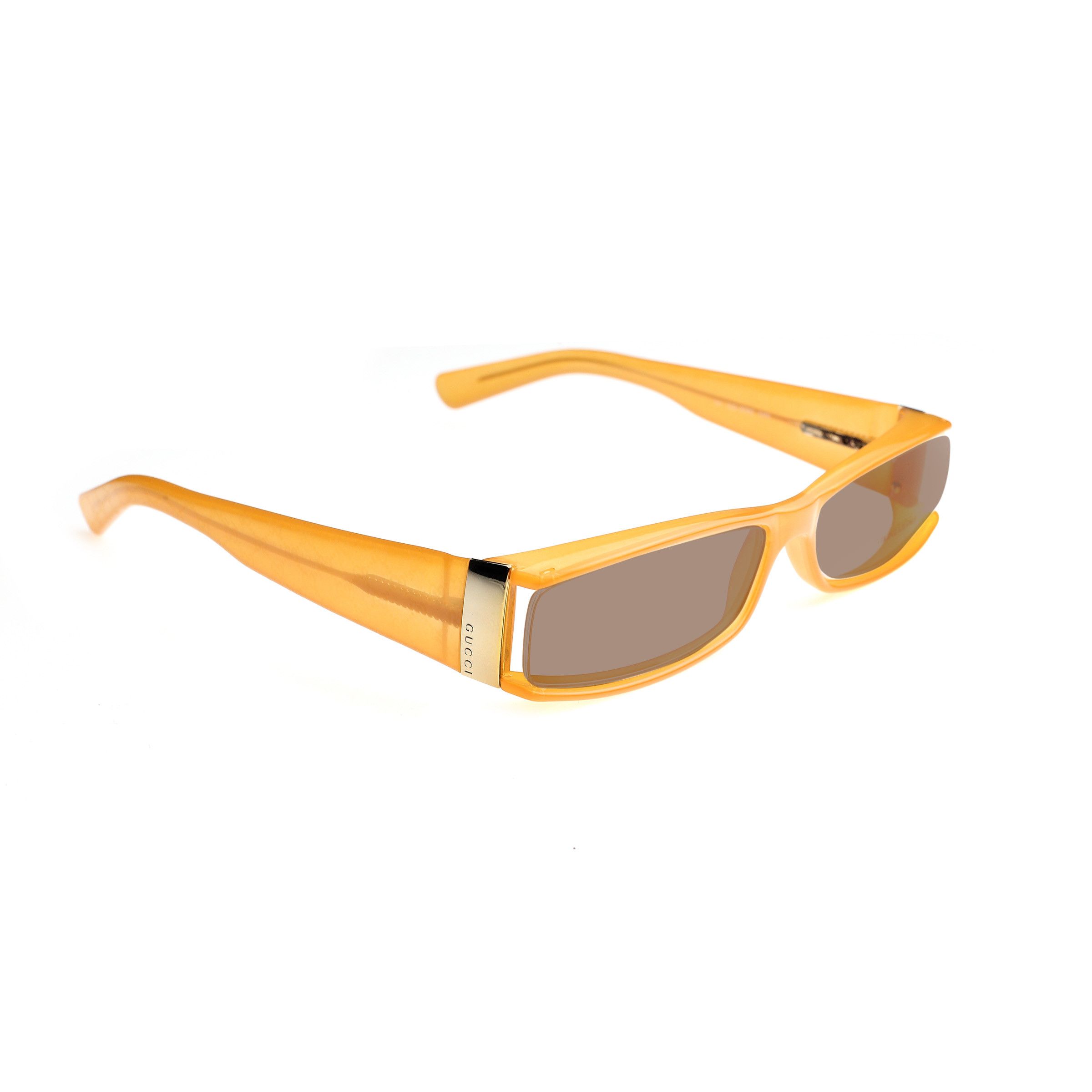Gucci Gucci '00s Orange Monogram Rectangular Sunglasses Brown Size ONE SIZE - 2 Thumbnail