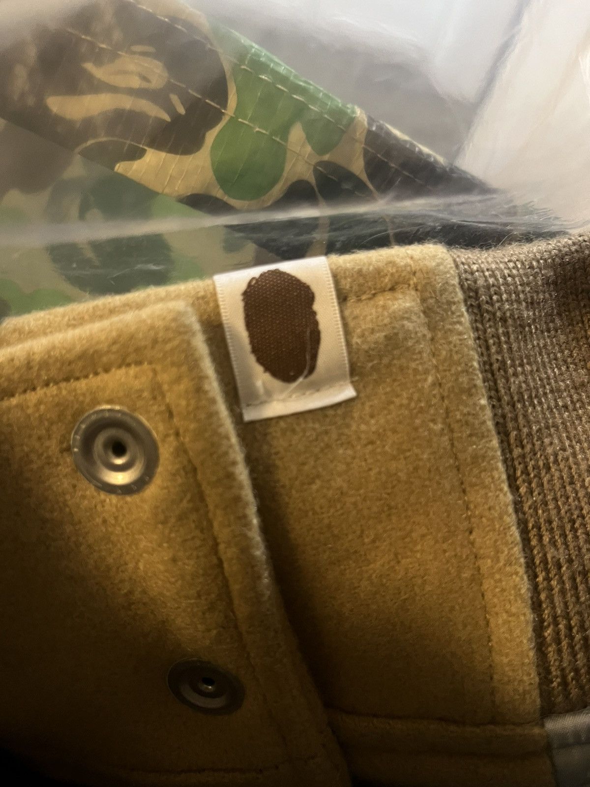 Bape Bape tan and white varsity jacket Size US M / EU 48-50 / 2 - 7 Thumbnail