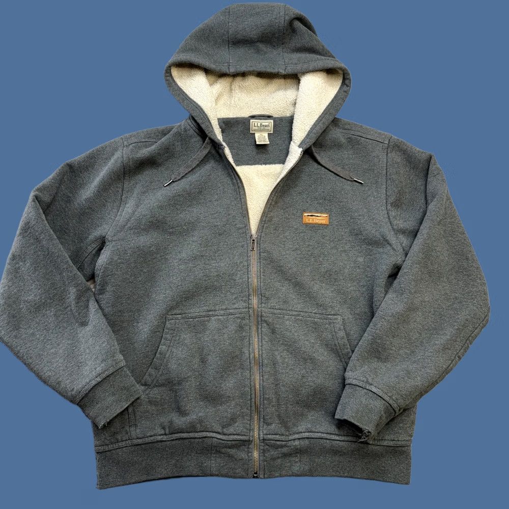 Vintage L.L. Bean Sweatshirt Mens Medium Gray Katahdin Iron Works Sherpa Fleece Zip Hoodie Shirt Mens Medium Gray Sherpa Fleece Zip Hoodie Size US M / EU 48-50 / 2 - 1 Thumbnail