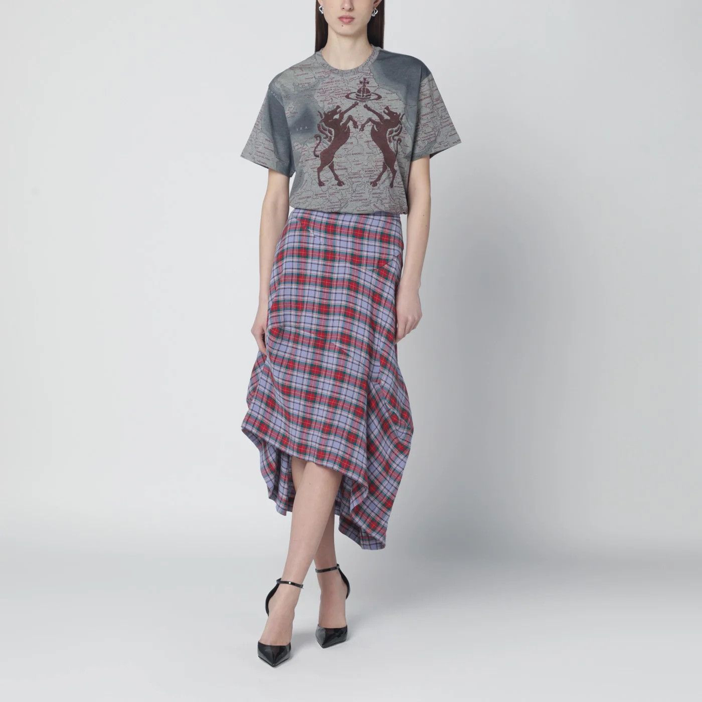 Vivienne Westwood o1d2blof0526 Logo Print Short Sleeve T-Shirt in Grey Size XS / US 0-2 / IT 36-38 - 2 Thumbnail