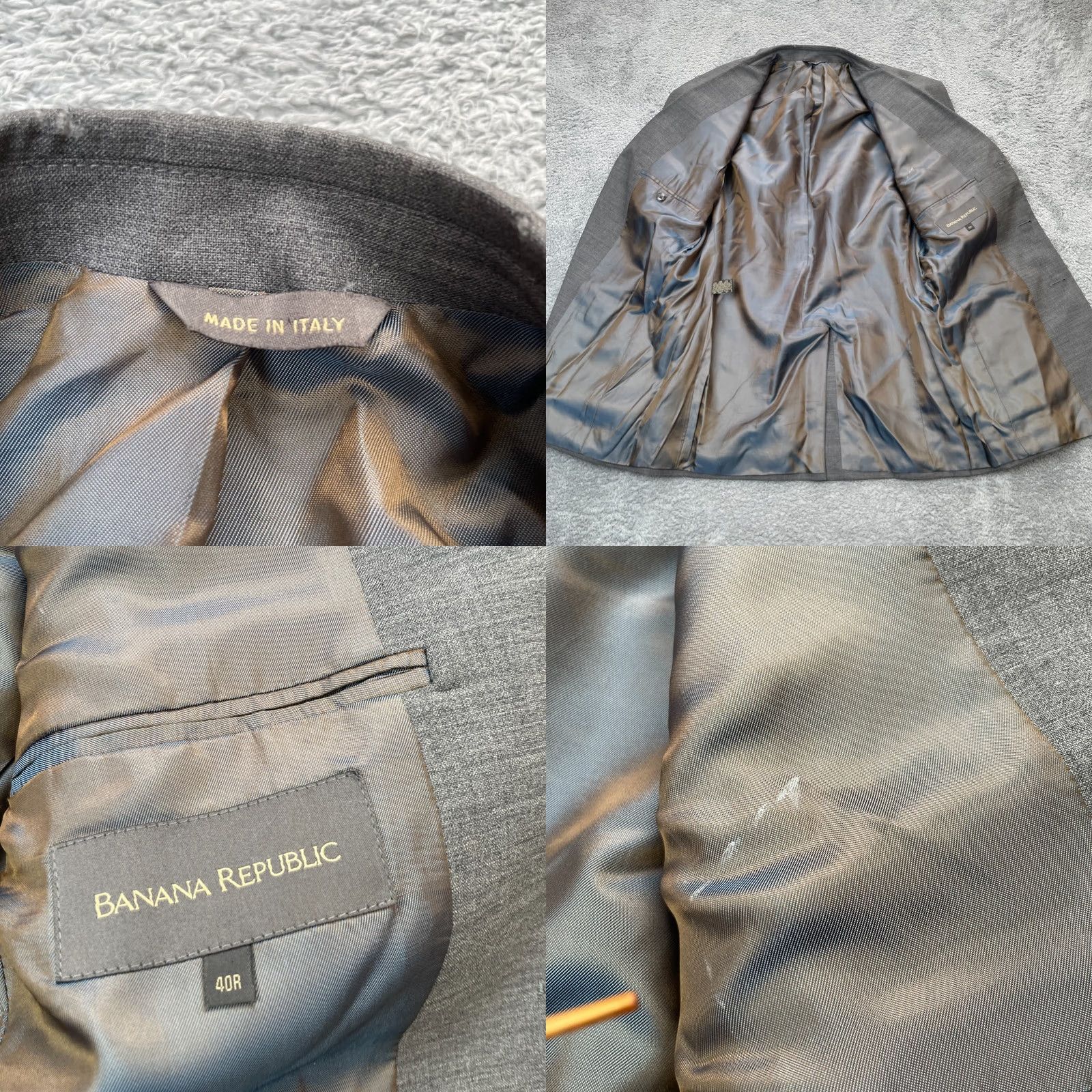 Banana Republic Banana Republic Jacket Men Gray Casual Business Blazer Formal Coat Wool Blend Size 40R - 8 Thumbnail