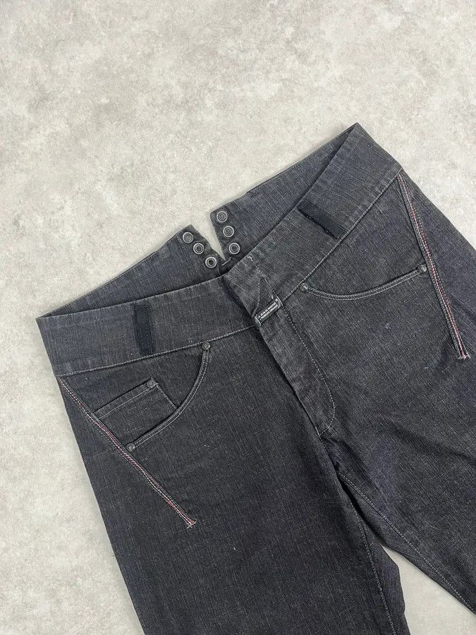 Marithe + Francois Girbaud 2000s Marithé + François Girbaud Dark Grey Avant-Garde Flared Denim Jeans Size US 30 / EU 46 - 6 Thumbnail