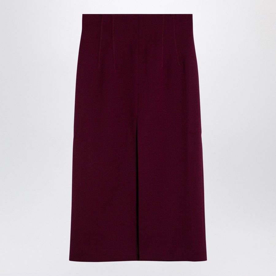THE ANDAMANE o1d2blof1024 Wool-Blend Midi Skirt In Burgundy Size 26" / US 2 / IT 38 - 1 Thumbnail