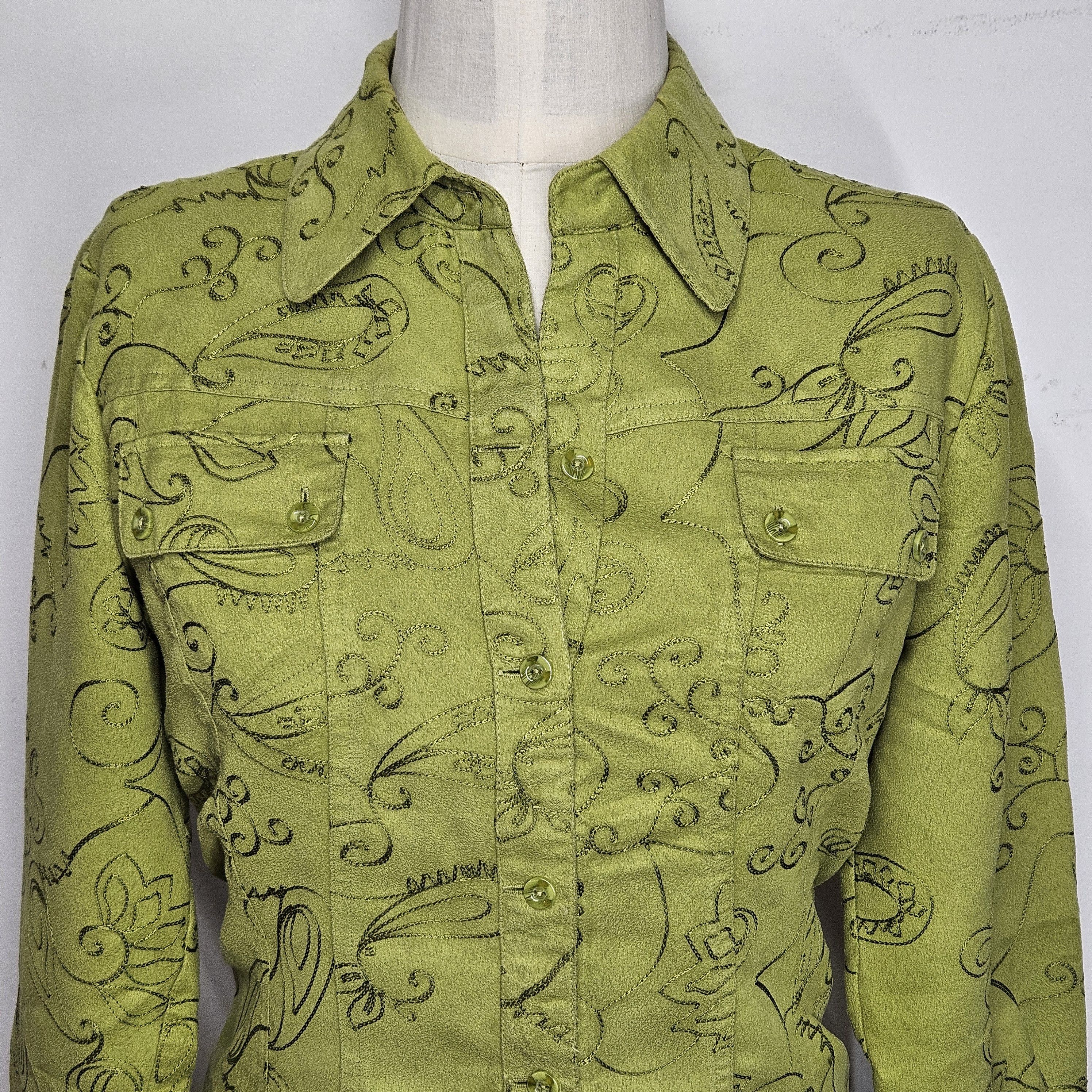 Chicos Chico's Size 1/M Shirt Shacket Button Down Floral Embroidery Size M / US 6-8 / IT 42-44 - 5 Thumbnail
