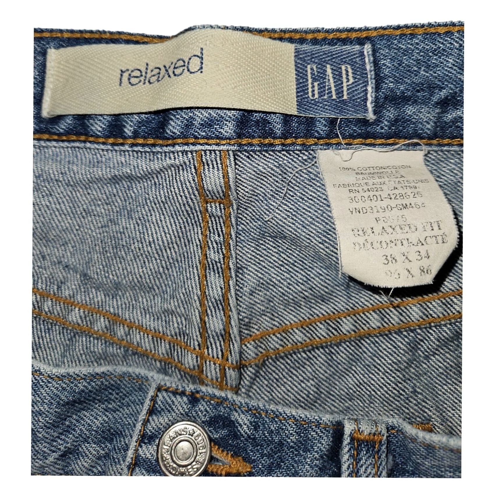 Gap VINTAGE Gap Jeans 38x34 Men's Blue Denim 90s Grunge Distressed Relaxed Straight 5-Pocket Regular Cotton Jeans Mens Size US 38 / EU 54 - 2 Thumbnail