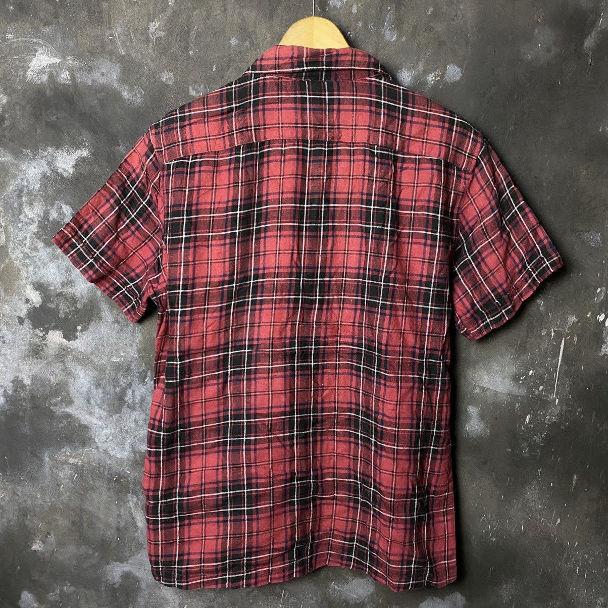 291295=Homme 291295=Homme Embroidery Plaid Open Collar Shirt Size US M / EU 48-50 / 2 - 2 Thumbnail