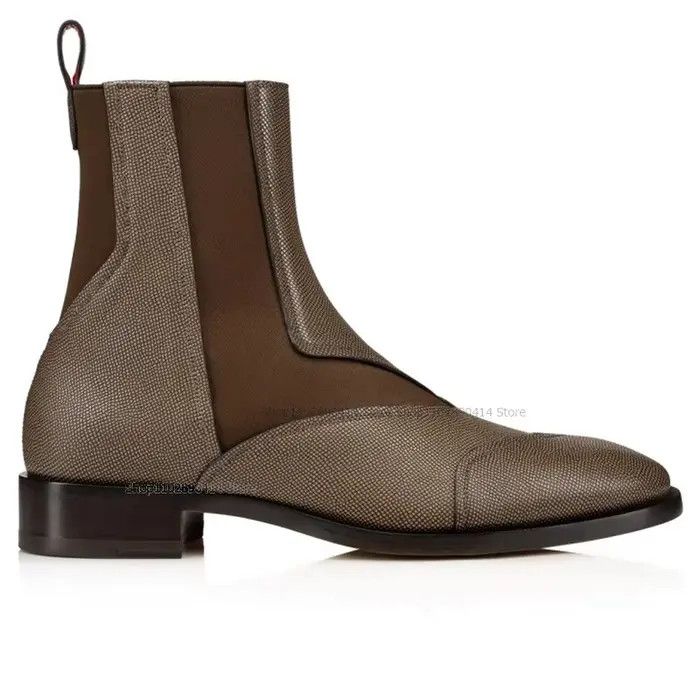 Christian Louboutin o1s1wg111224 Boabi Chelsea Flat Calf Petit Grain in Brown Size US 11.5 / EU 44-45 - 2 Thumbnail