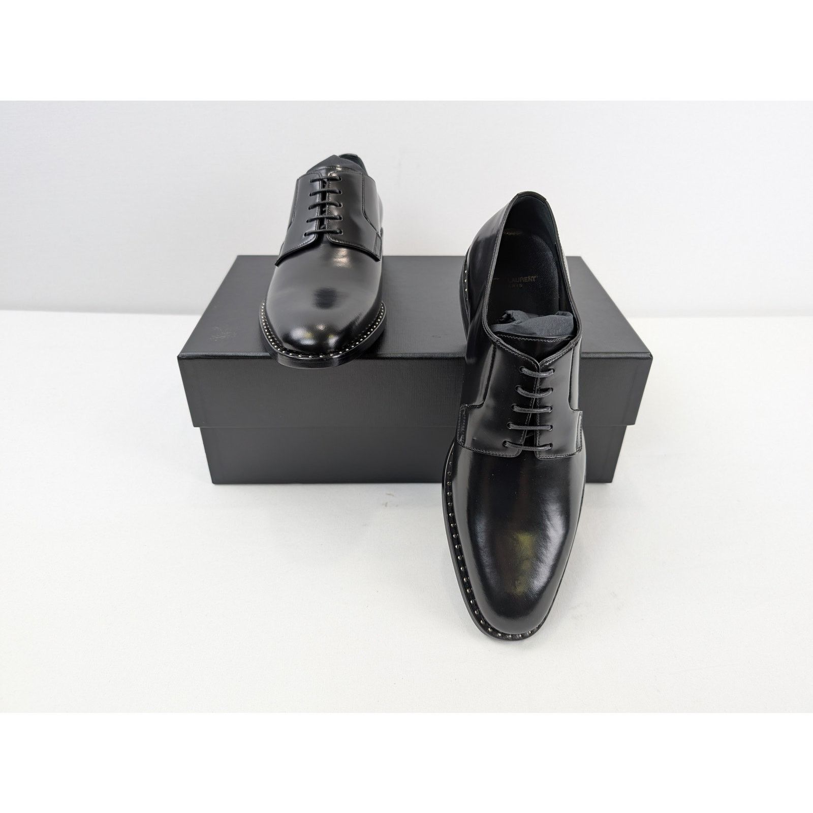 Saint Laurent Paris o1rshd1 Studded Derby Shoe Boots in Black Size US 9 / EU 42 - 20 Thumbnail