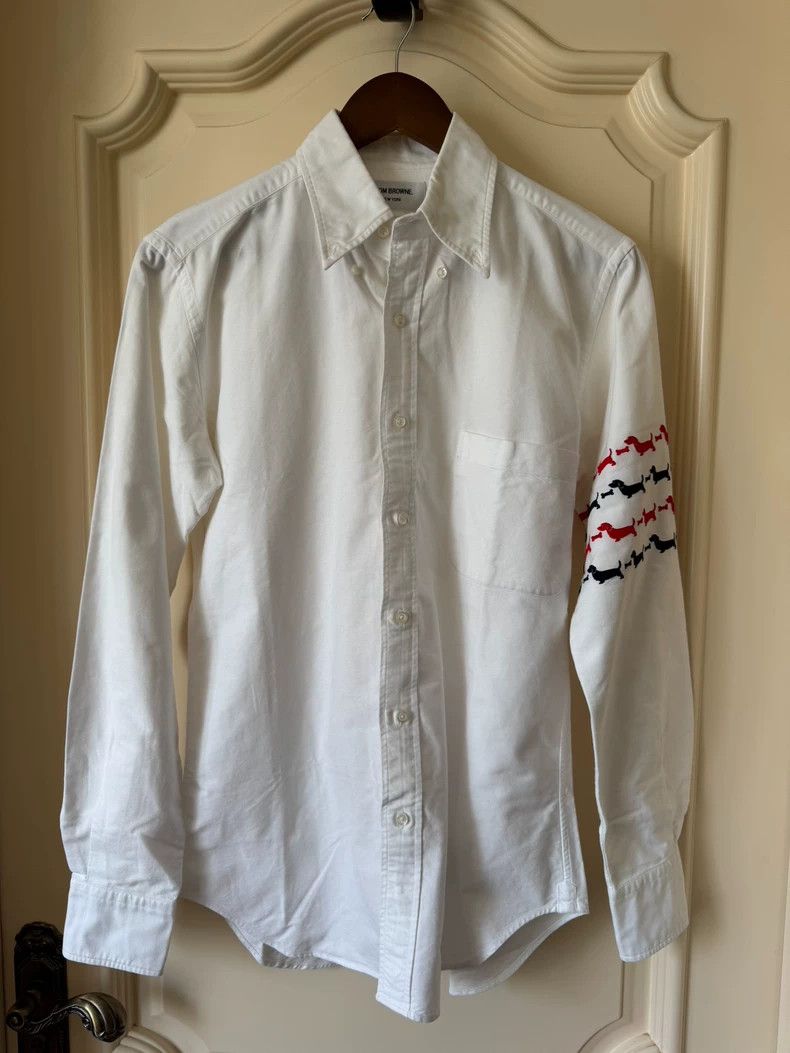 Thom browne Embroidered four-striped long-sleeved shirt 250