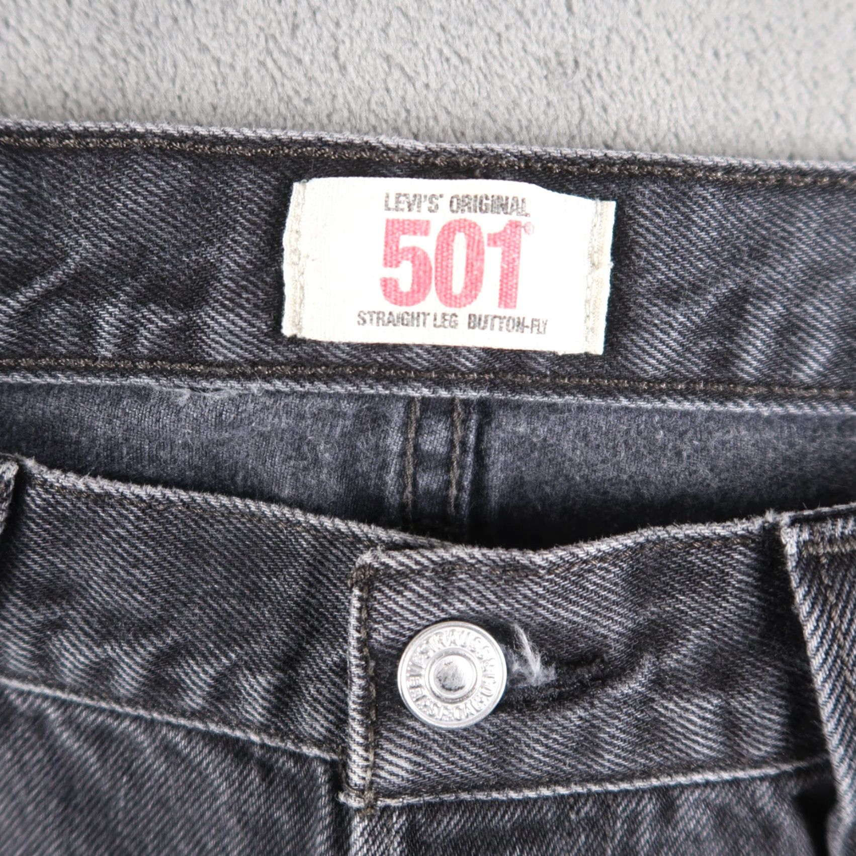 Levi's VINTAGE Levi's 501 Jeans Straight Denim Black Mens 34x32 32x30 5-Pocket Distressed Button Fly Size US 34 / EU 50 - 5 Thumbnail