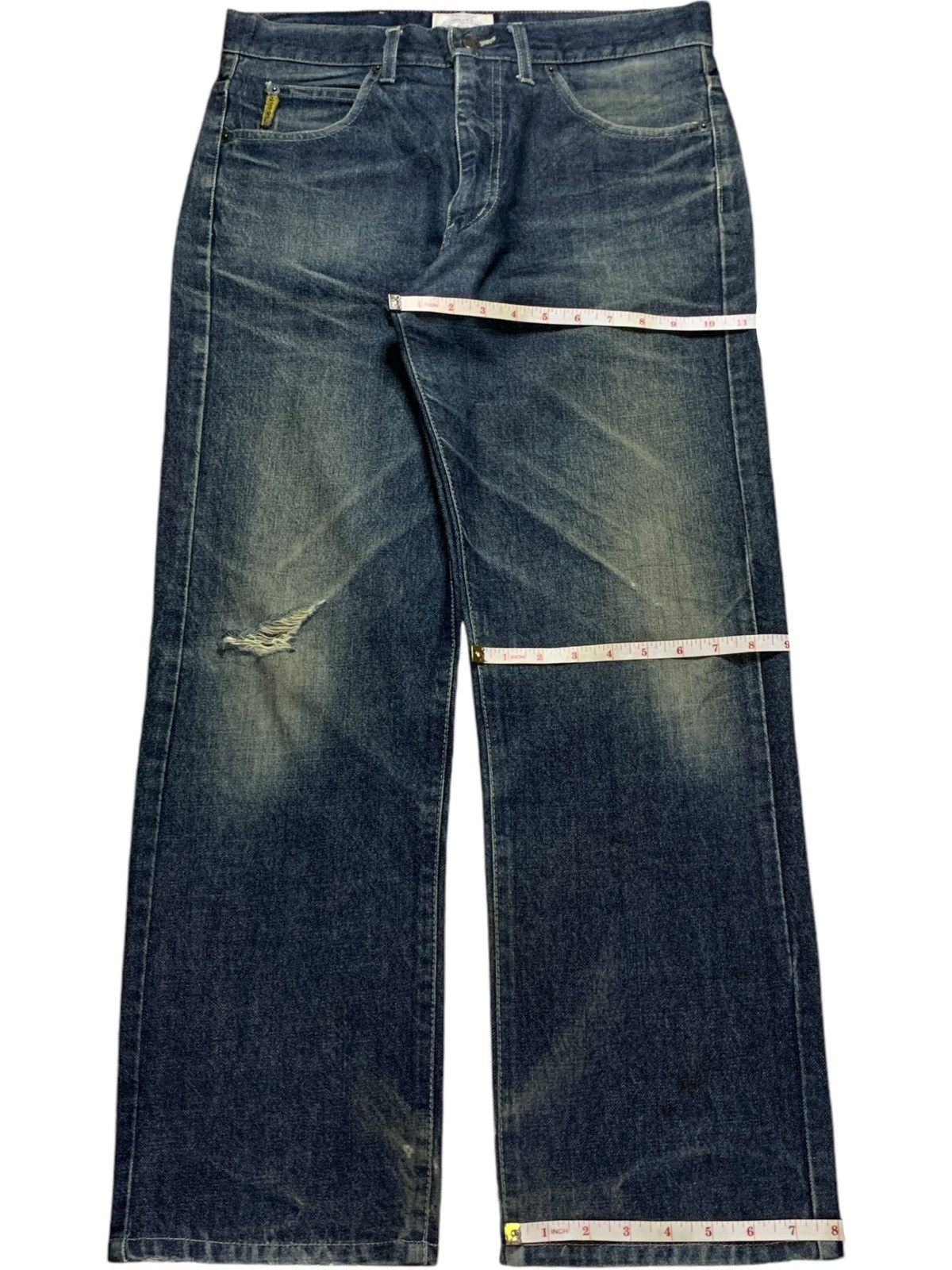 Armani Vintage Italy Giorgio Armani Mud Wash Distressed Loose Jeans Size US 34 / EU 50 - 15 Thumbnail