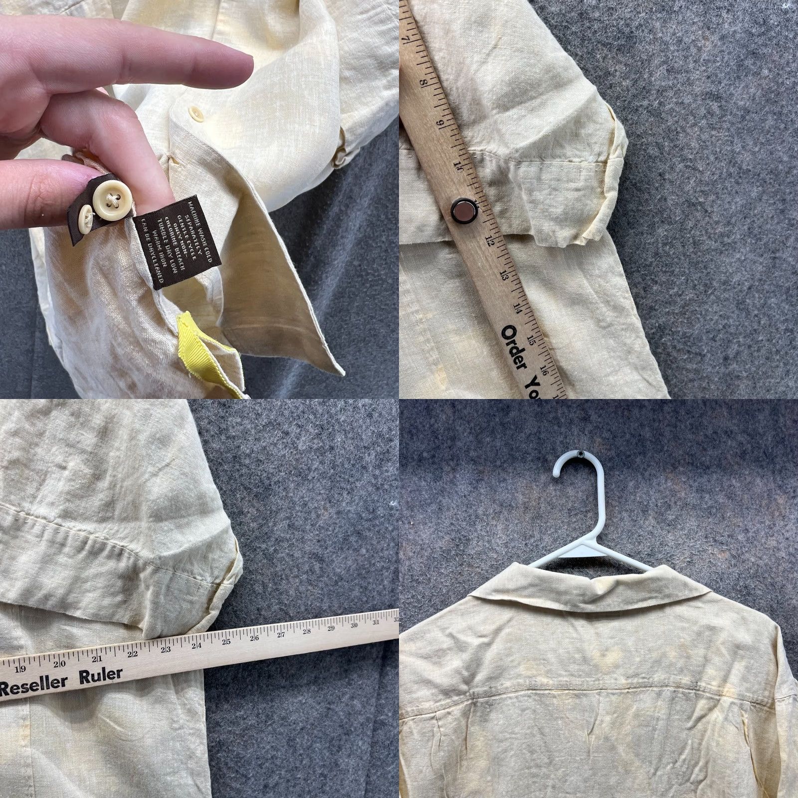 Tommy Bahama VINTAGE Tommy Bahama Shirt Mens XL Yellow Linen Island Silk Preppy Blank Classic Bleach Size US XL / EU 56 / 4 - 8 Thumbnail