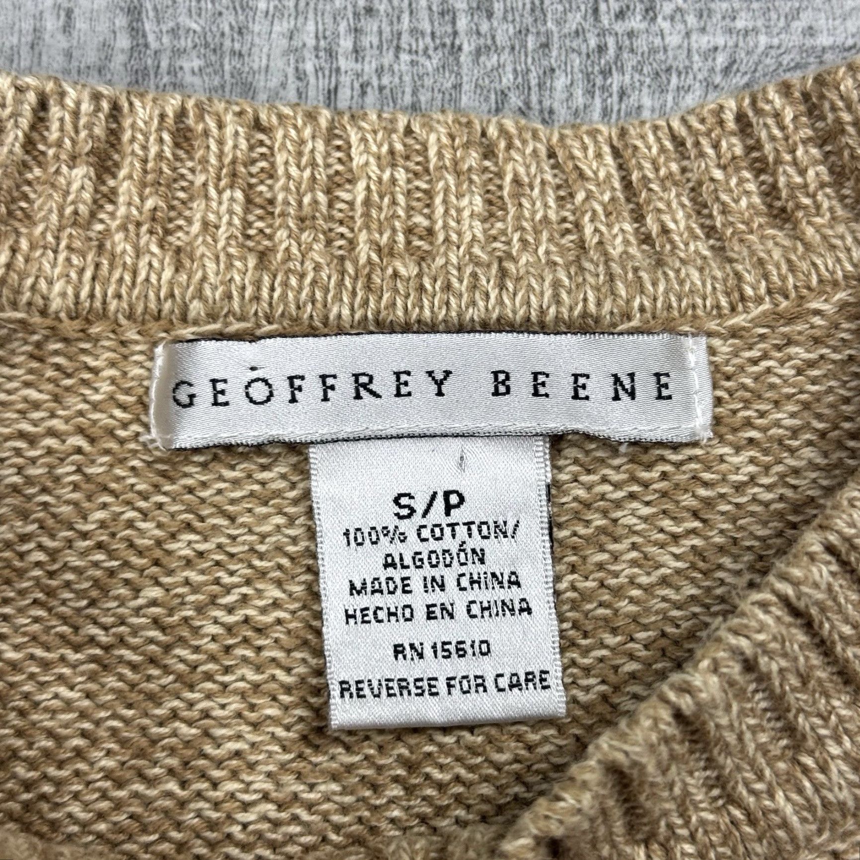 Geoffrey Beene VINTAGE Geoffrey Beene 90s Mens Pullover Sweater Small Beige Plaid Cotton Knit Long Sleeve Preppy Quality Size US S / EU 44-46 / 1 - 3 Thumbnail