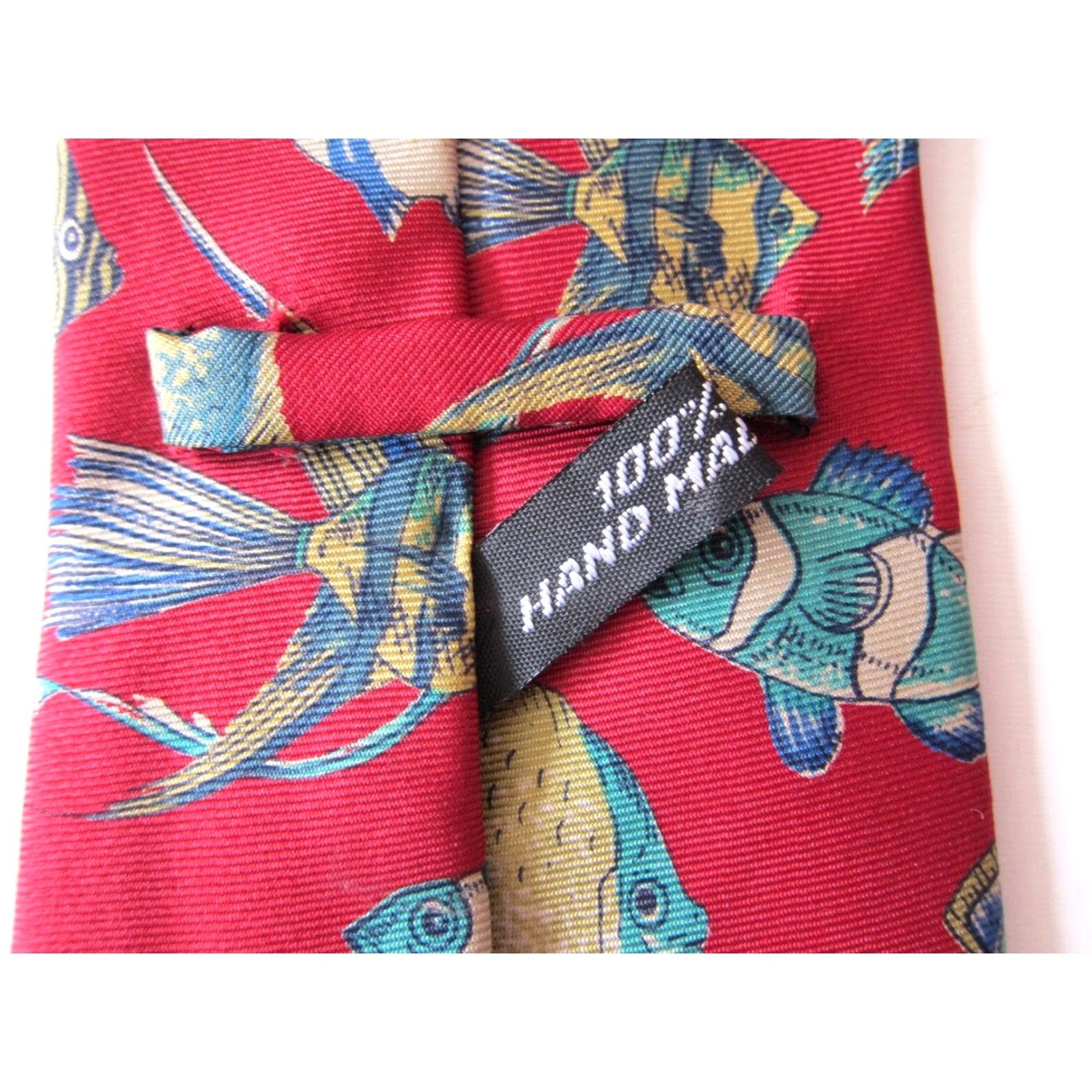 Vintage VINTAGE Barneys New York Tie 100% Silk Made In Italy Red Tropical Fish Men 3" Width 58" Length Size ONE SIZE - 4 Thumbnail