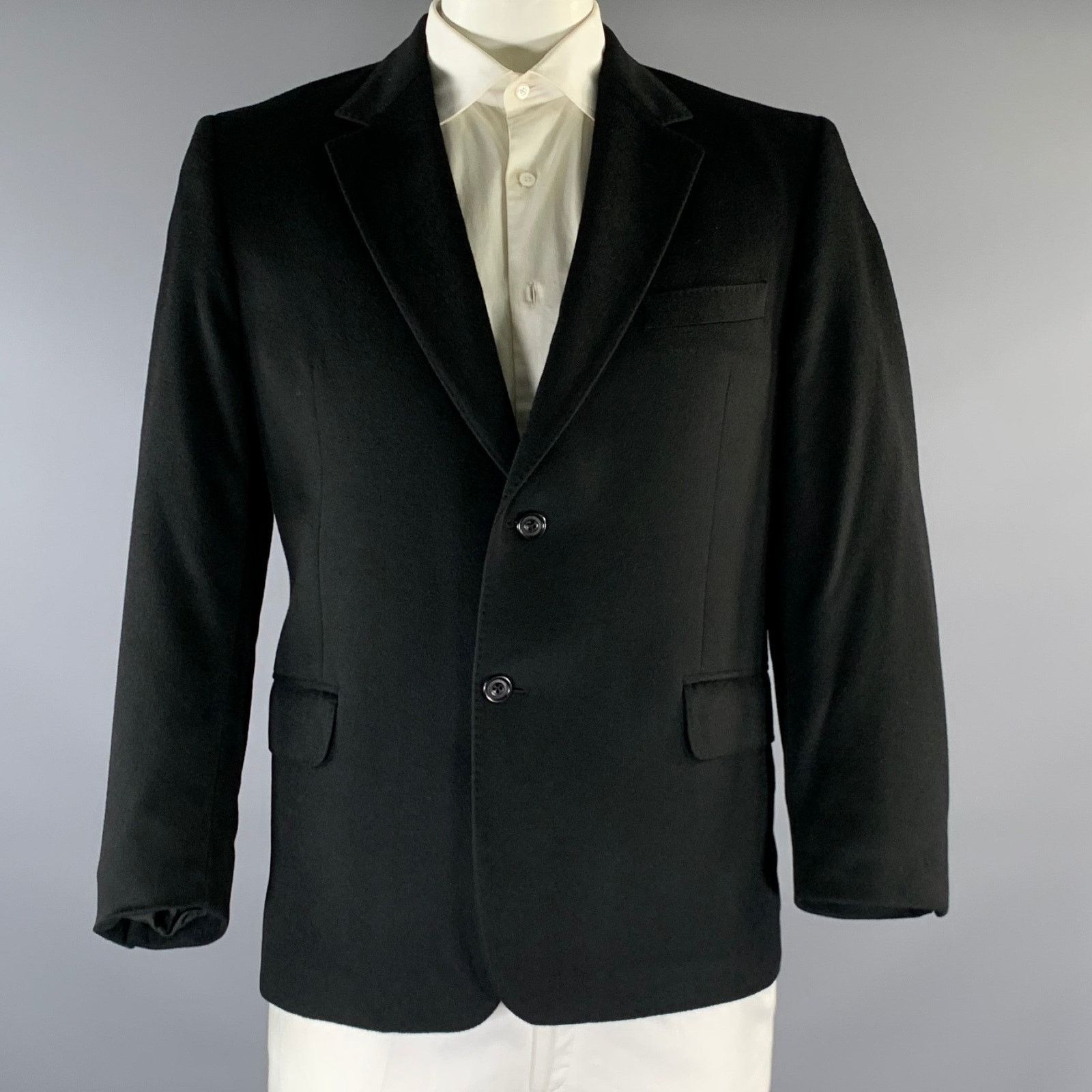 Other PETER PANOS 44 Black Cashmere Notch Lapel Sport Coat Size 44R - 1 Thumbnail