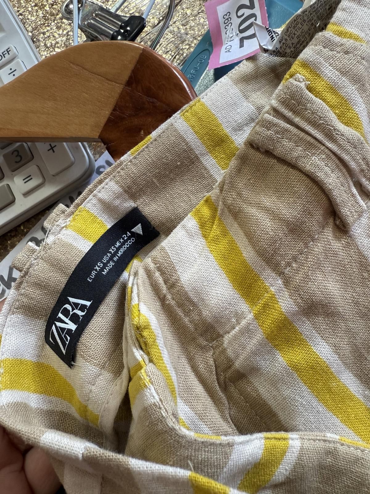 Zara Striped Casual Women's Pants with Pockets Size 26" / US 2 / IT 38 - 4 Thumbnail