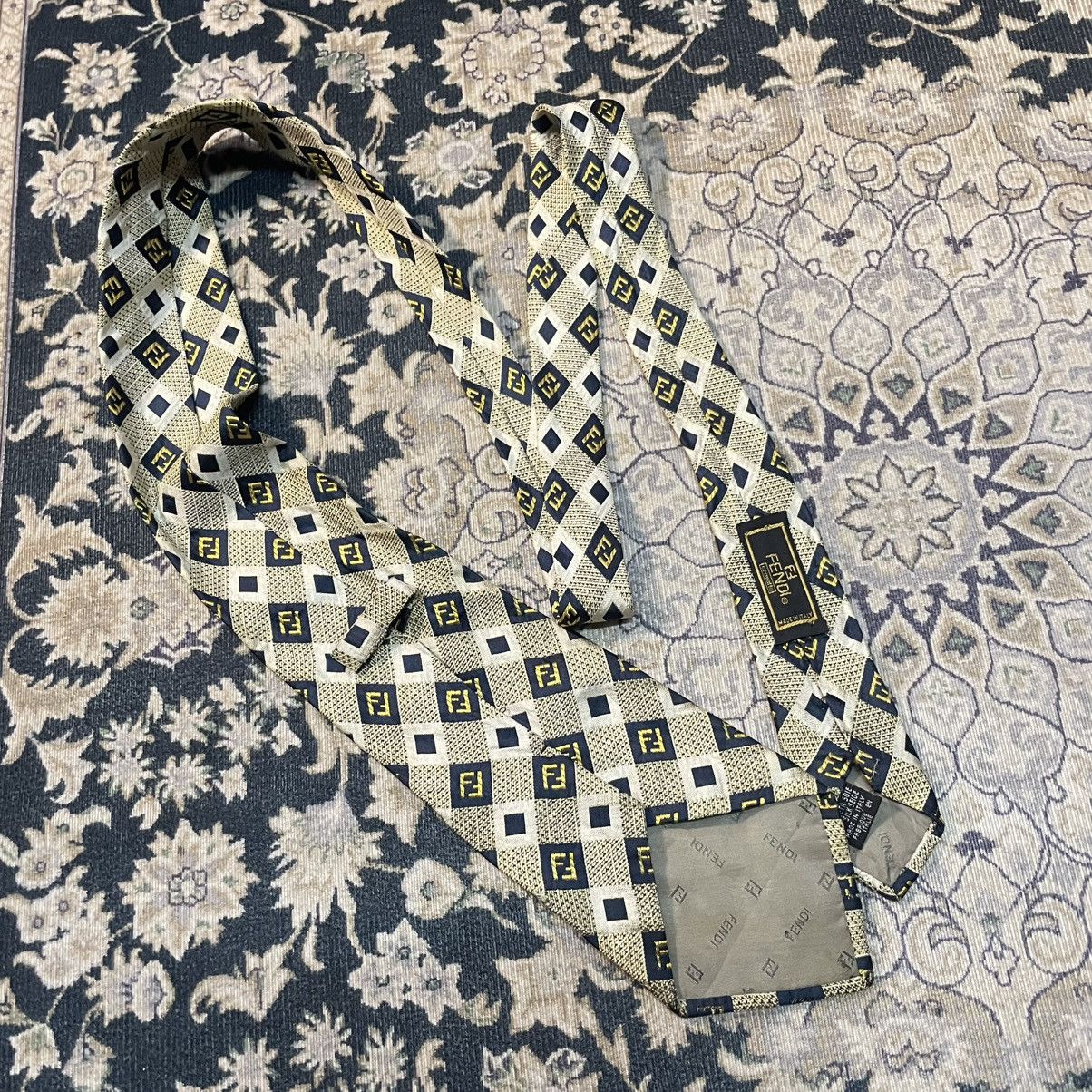Fendi × Vintage Vintage Fendi Neck tie Pure Silk Fendi Full Monogram Size ONE SIZE - 3 Thumbnail