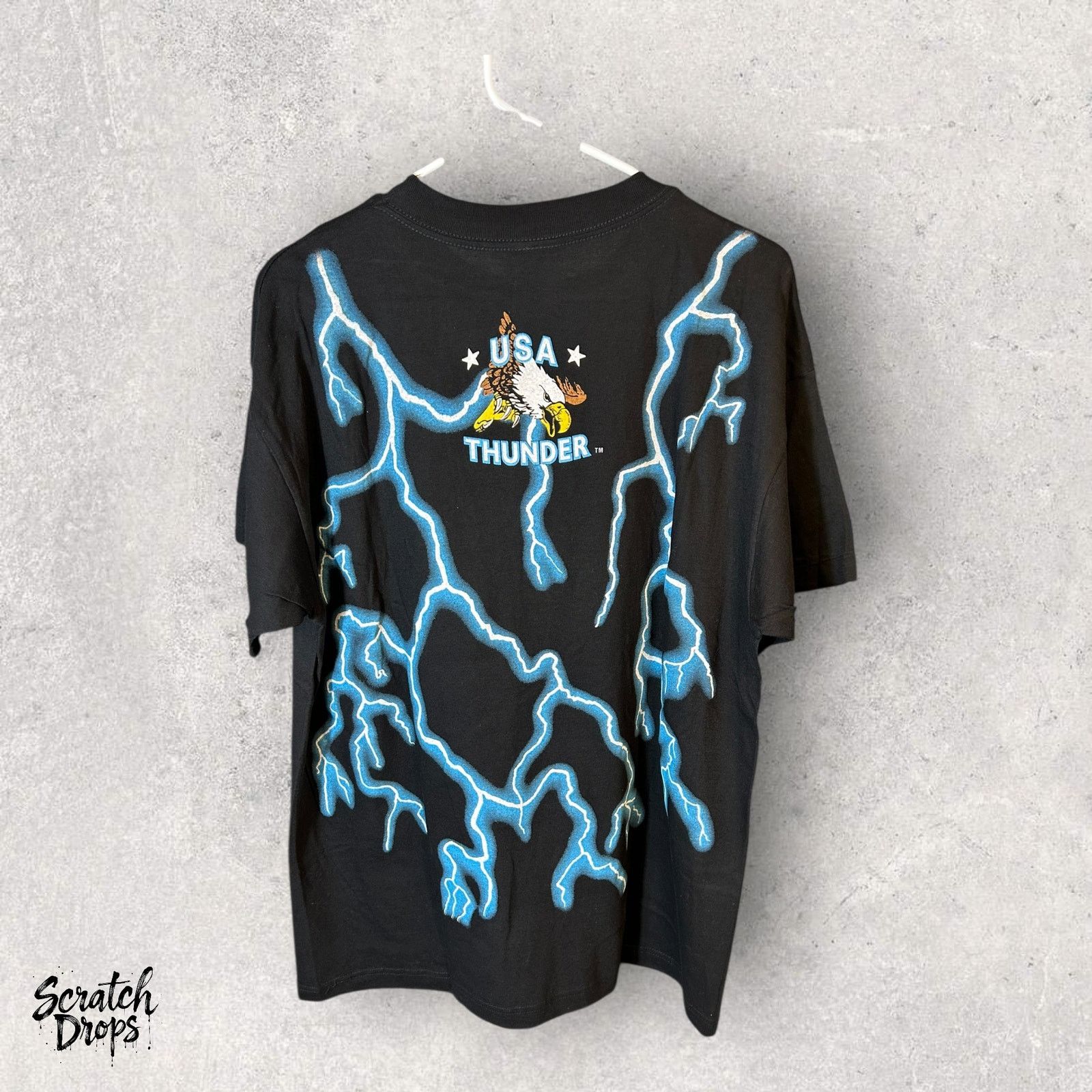 Other UK Vtg American Thunder T-Shirt Single Stitch Black Size Large Size US L / EU 52-54 / 3 - 2 Thumbnail