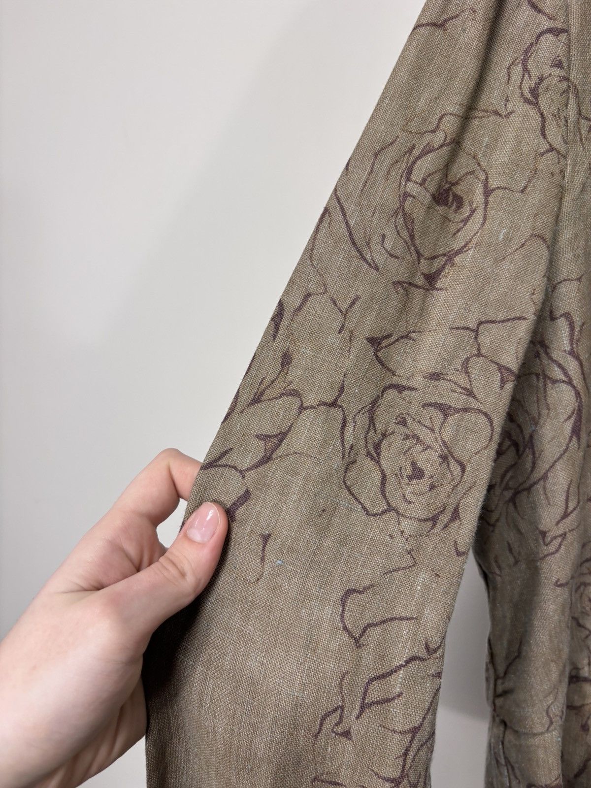 120% Lino 120% Lino Women’s Abstract Floral Brown Linen Blazer Jacket Size S / US 4 / IT 40 - 13 Thumbnail