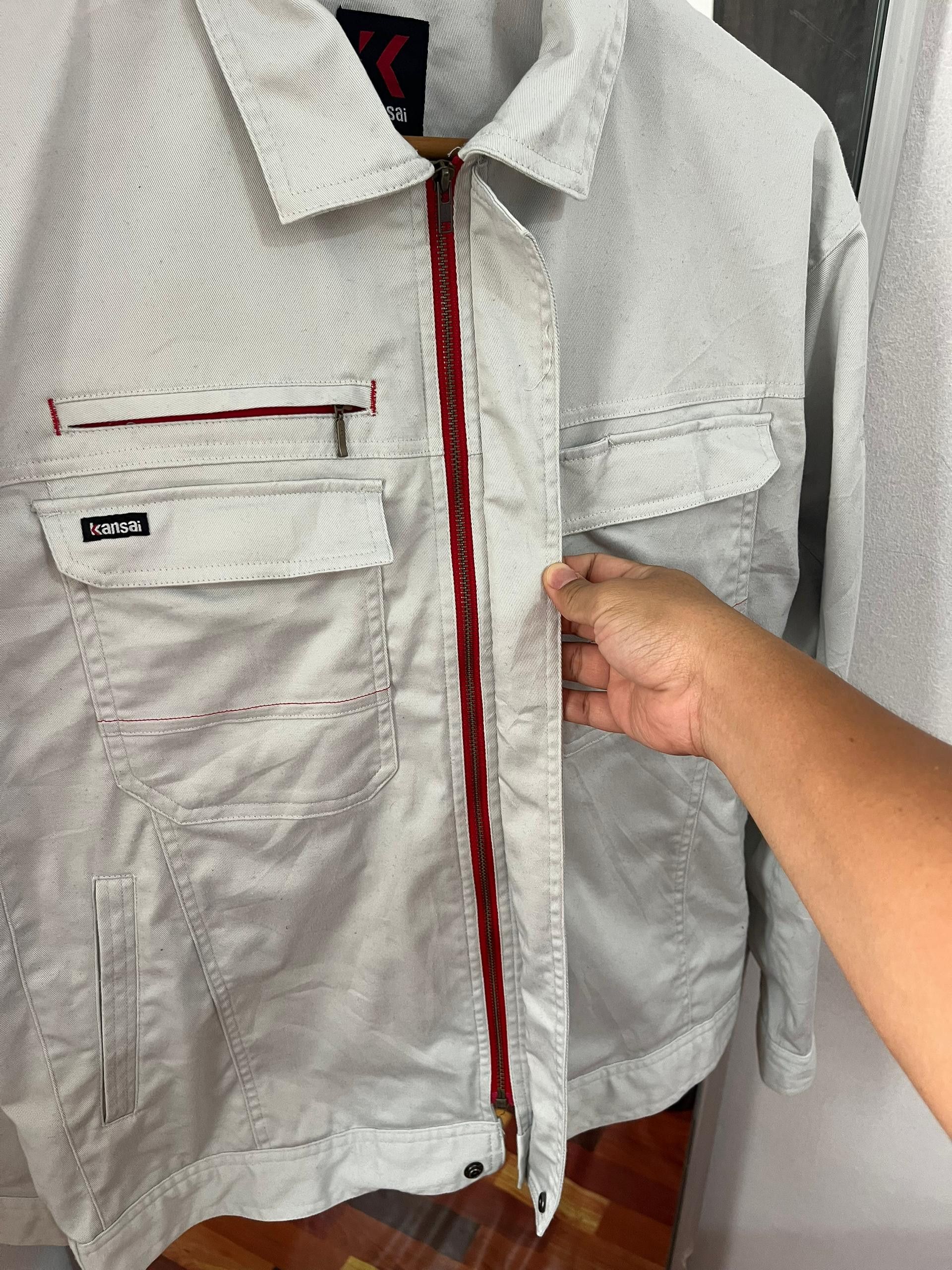 Kansai Yamamoto Kansai Yamamoto Light Grey Utility Work Jacket Size US L / EU 52-54 / 3 - 8 Thumbnail