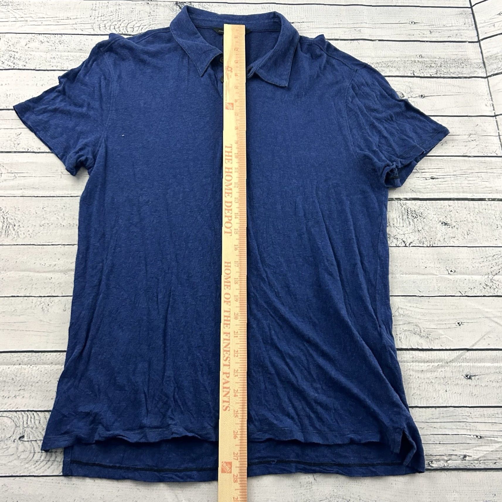 John Varvatos John Varvatos Luxe Short Sleeve Polo Shirt Men L Blue Size US L / EU 52-54 / 3 - 3 Thumbnail
