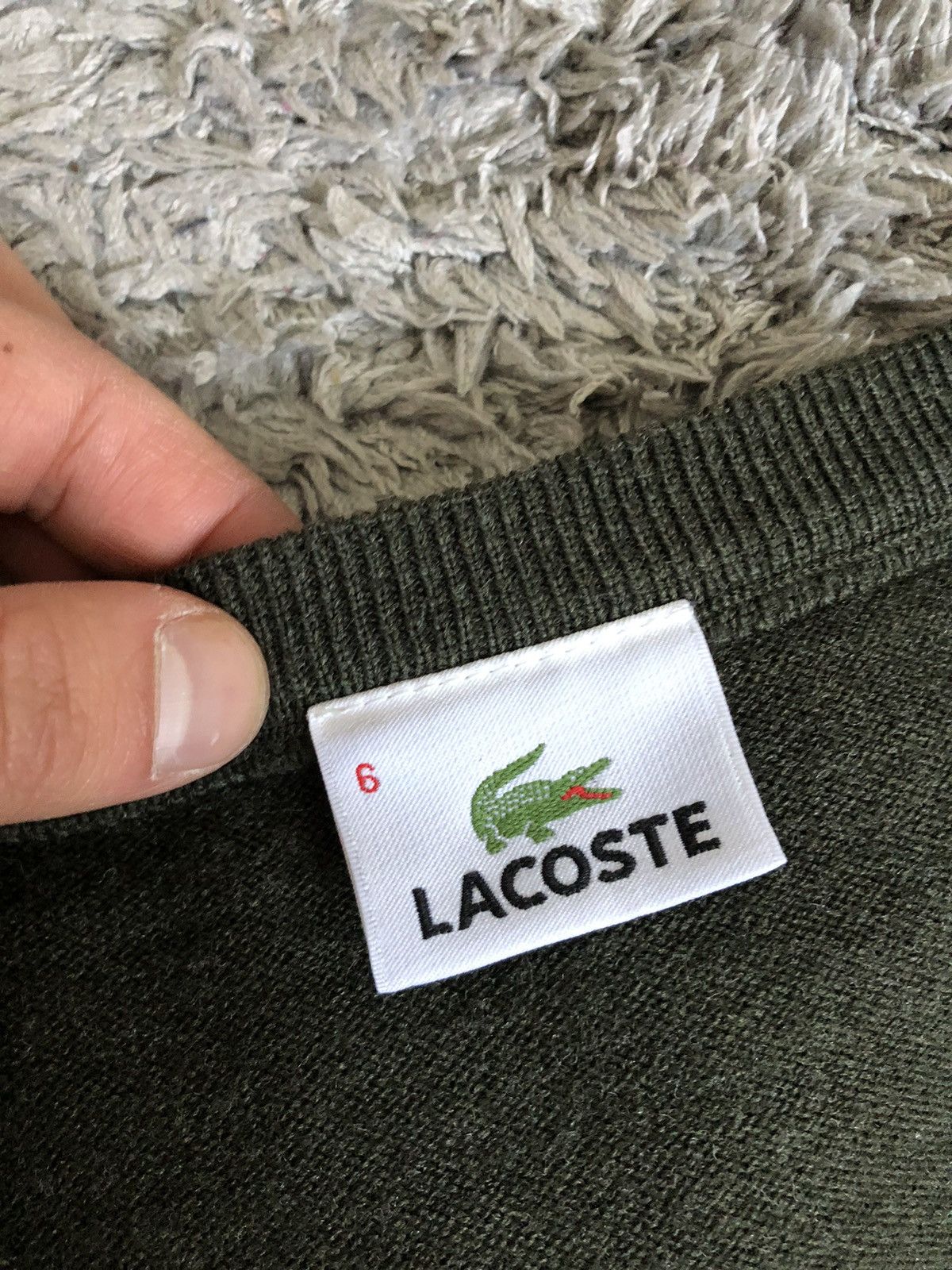Lacoste × Vintage Vintage Lacoste V Neck Wool Sweater Size US L / EU 52-54 / 3 - 4 Thumbnail