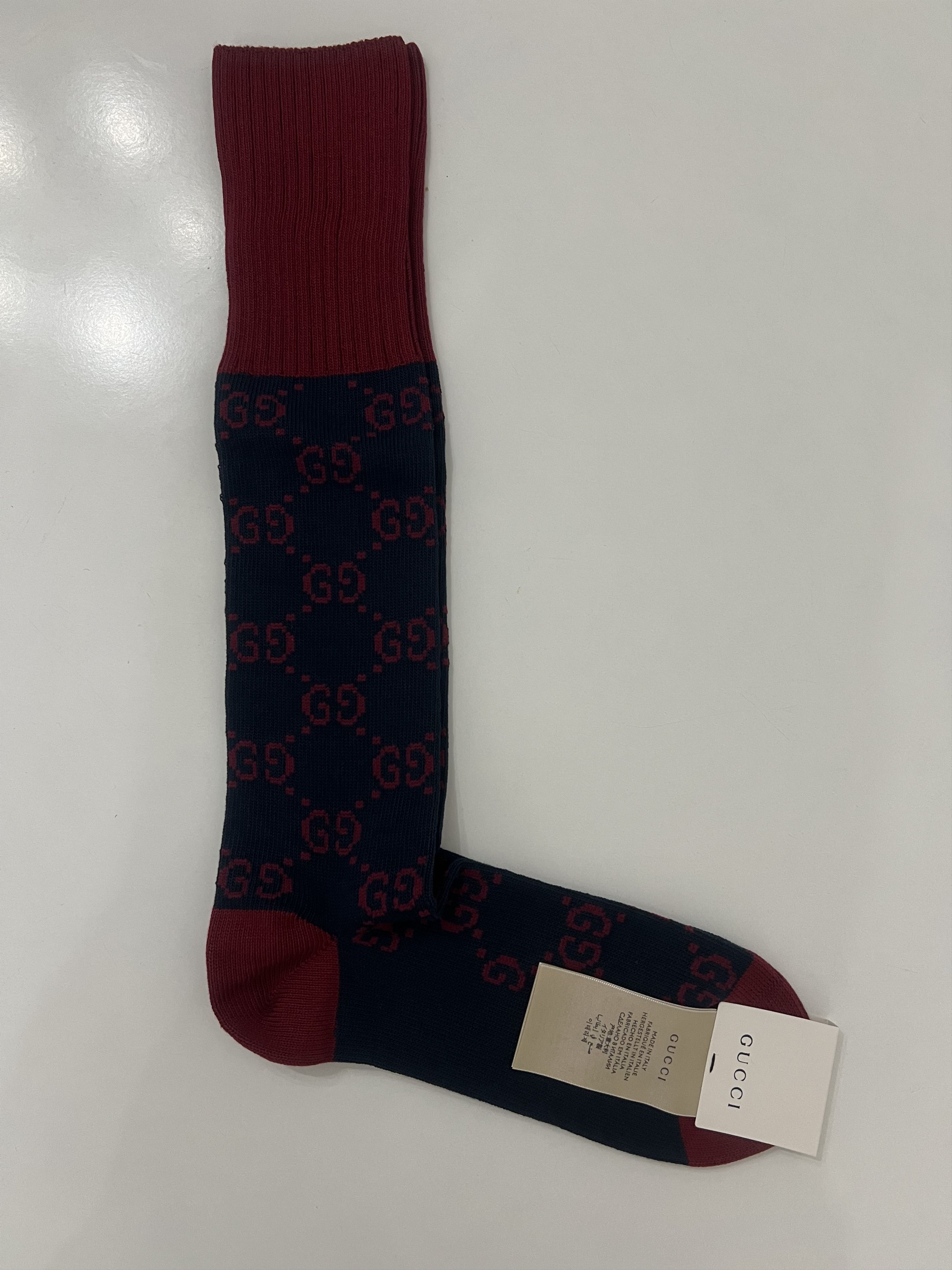 Gucci GUCCI - GG PRINT SOCKS, BLUE/RED, SIZE L Size ONE SIZE - 2 Thumbnail