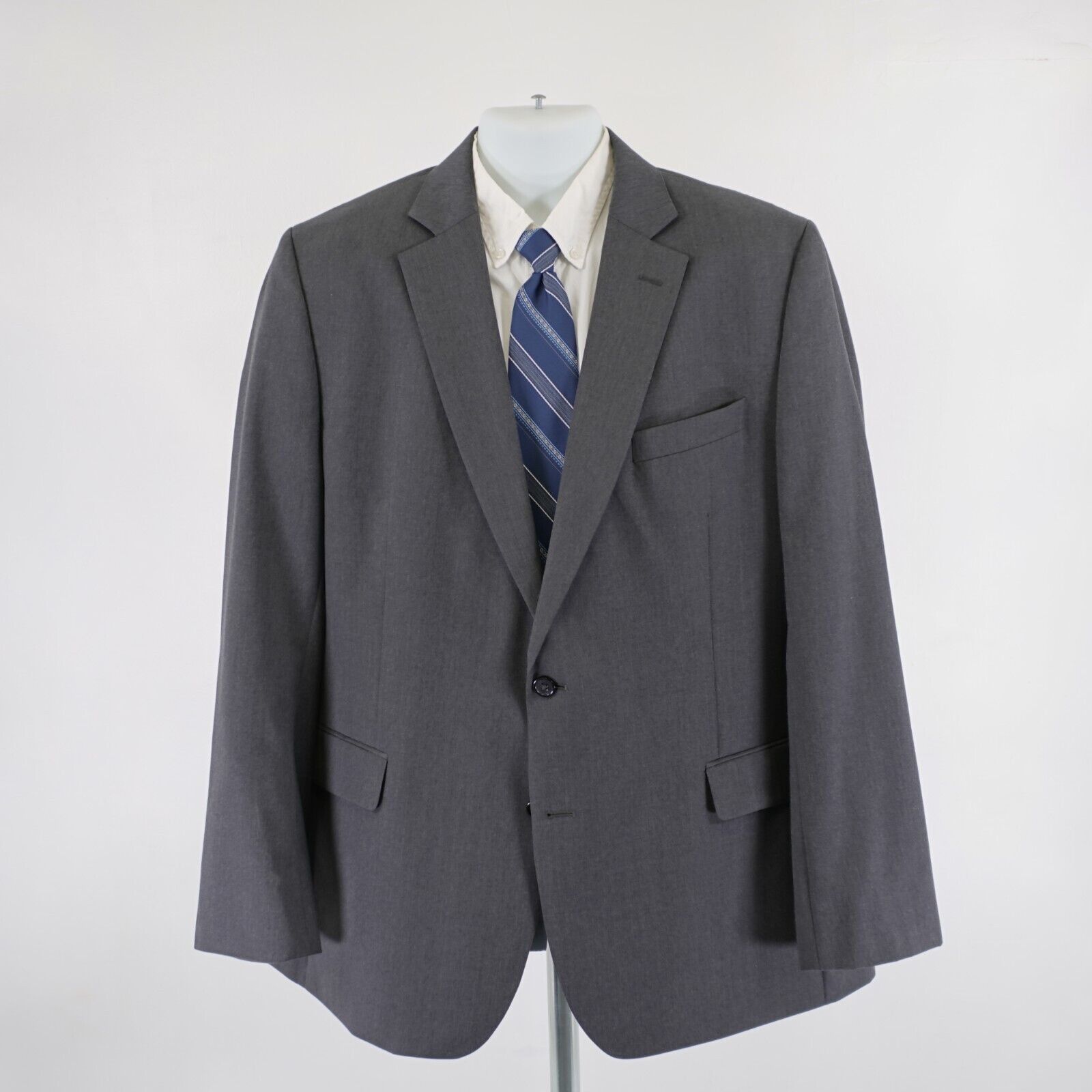 Stafford Stafford Wool Blend Classic Fit Gray Travel Suit Jacket 44L Size 44L - 4 Thumbnail