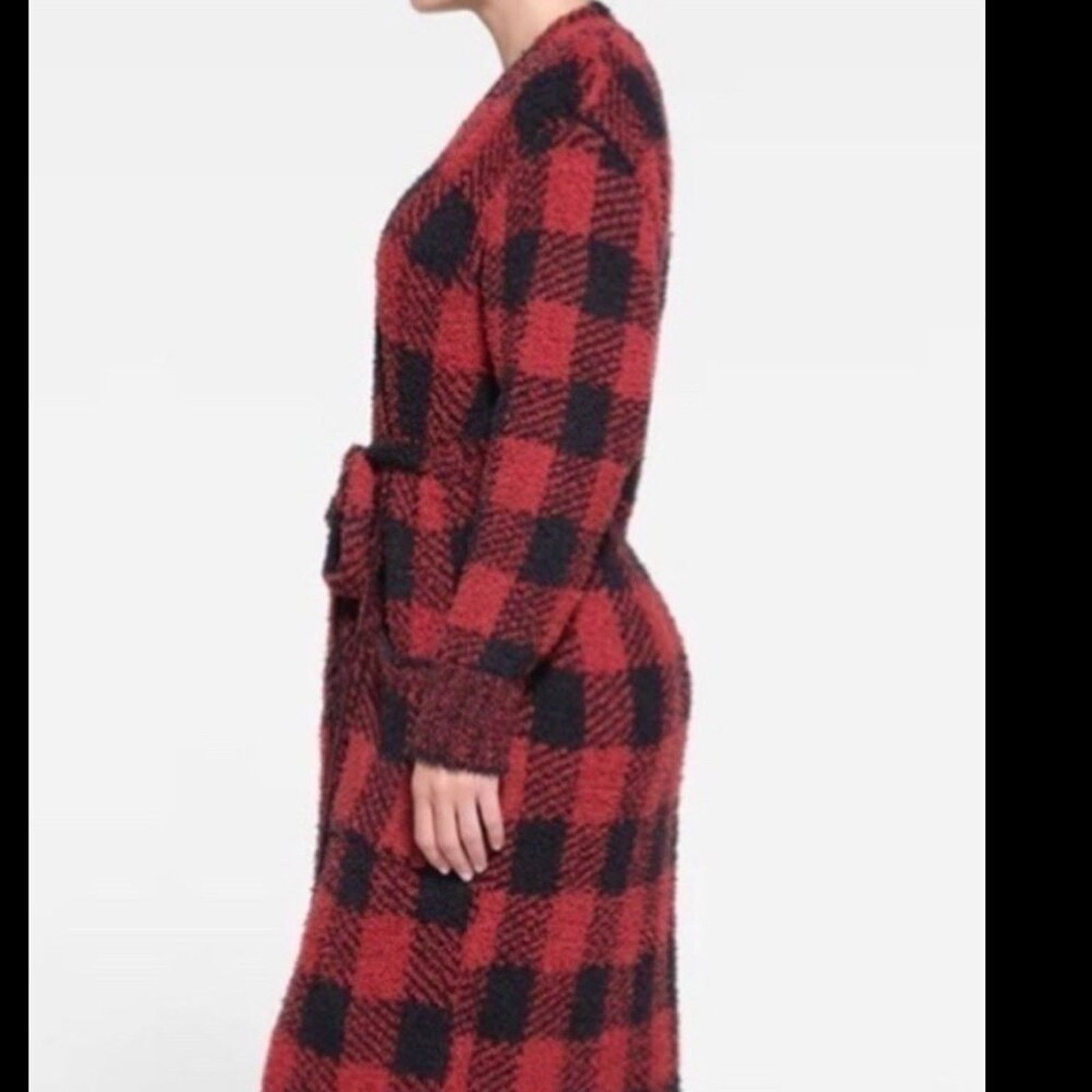 SKIMS Skims Brick Buffalo Check Cozy Knit Unisex Robe Size S/M Size ONE SIZE - 1 Thumbnail