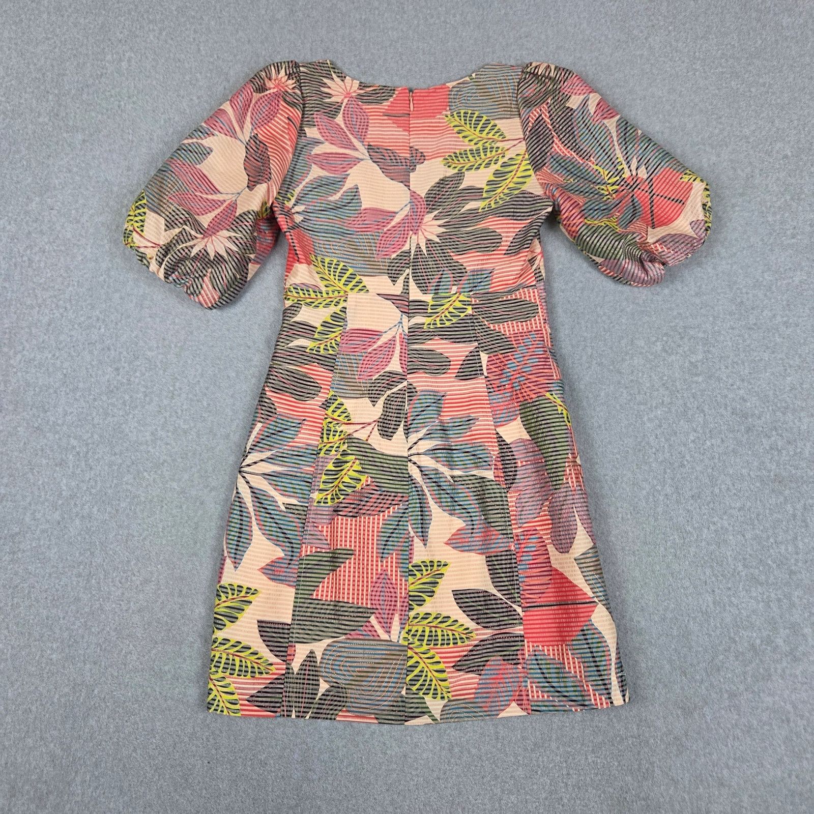 Parker Parker 0 Silk Blend Tropical Print Puff Sleeve Mini Dress Size XS / US 0-2 / IT 36-38 - 5 Thumbnail