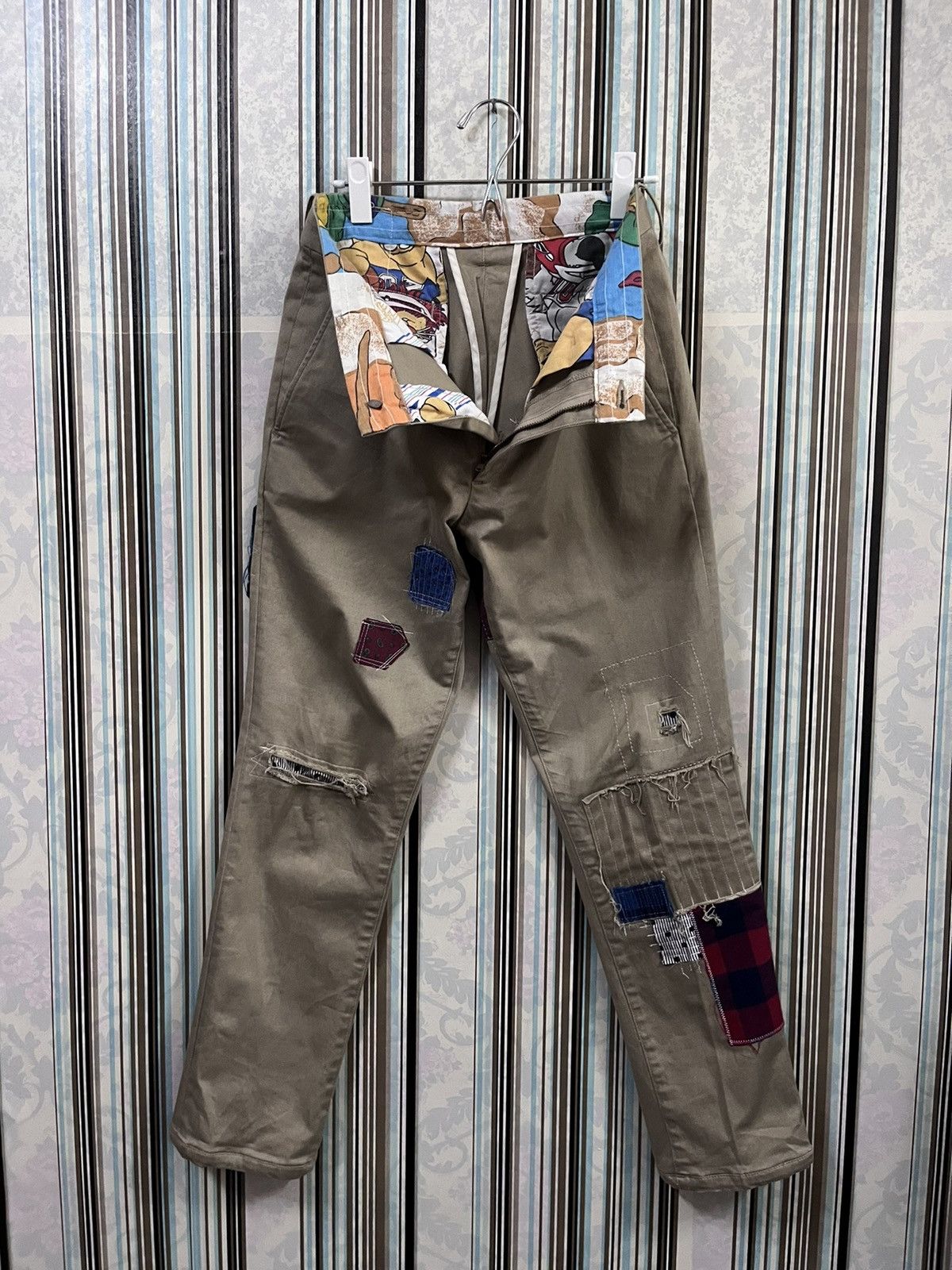 Japanese Brand SEVESKIG remake chino pants patchwork #F3 Size US 30 / EU 46 - 6 Thumbnail