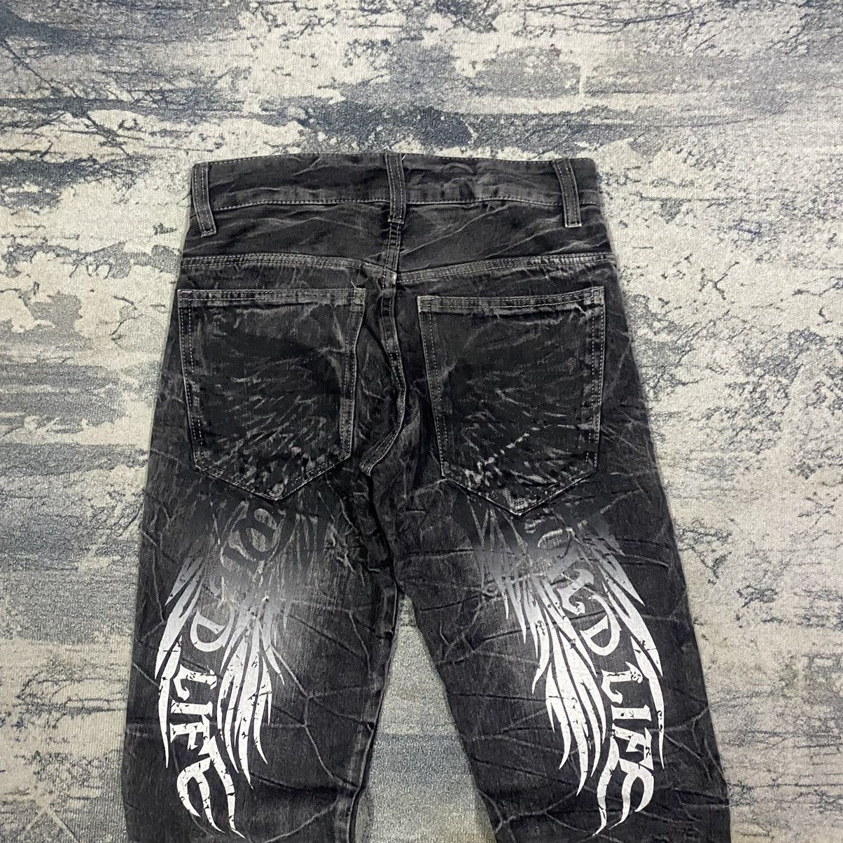 14th Addiction × Japanese Brand × Seditionaries Vintage Japan Punks Style Wings Denim Jeans Size US 30 / EU 46 - 8 Thumbnail