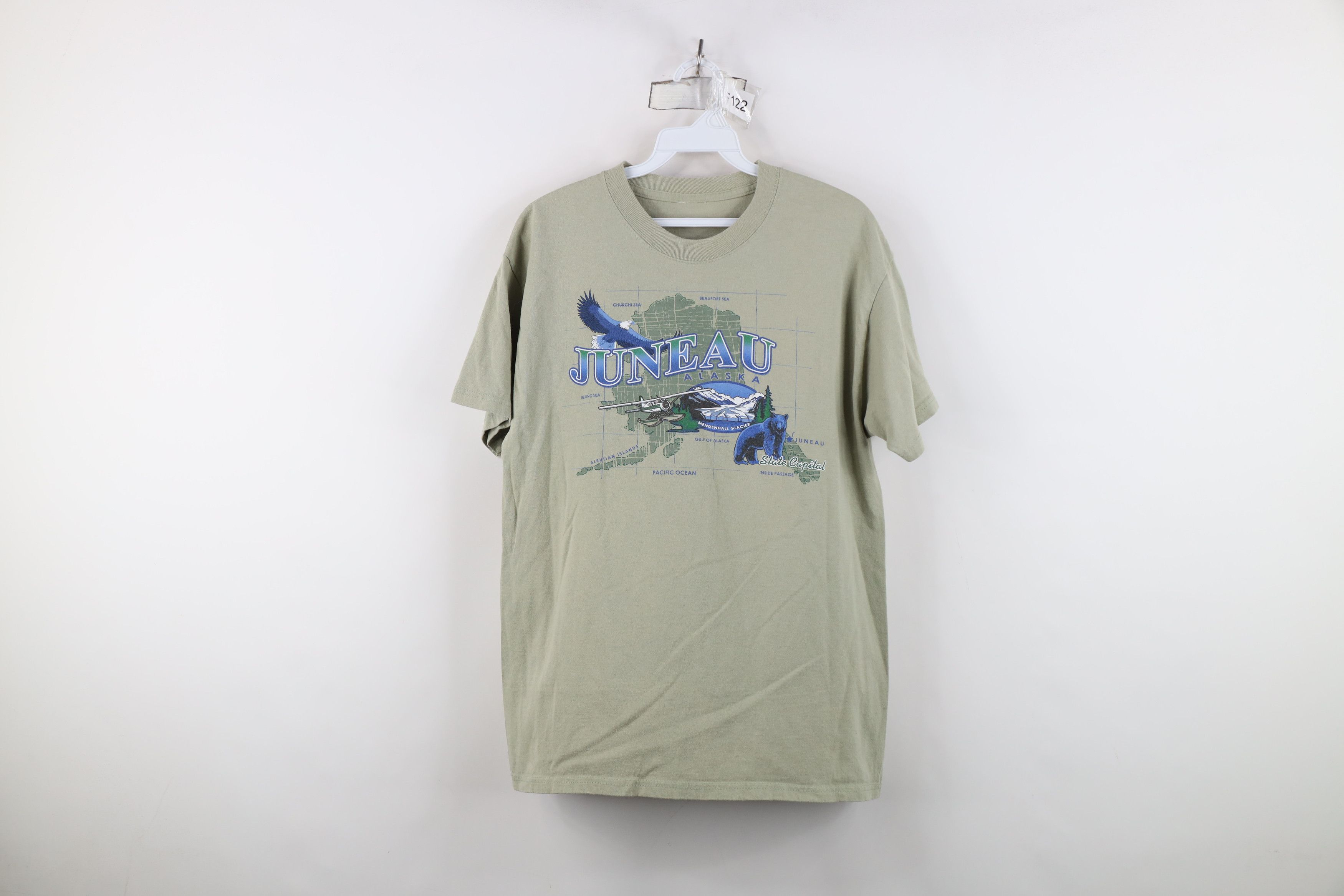 Vintage Vintage 90s Streetwear Alaska Map Nature Eagle T-Shirt Size US S / EU 44-46 / 1 - 1 Thumbnail