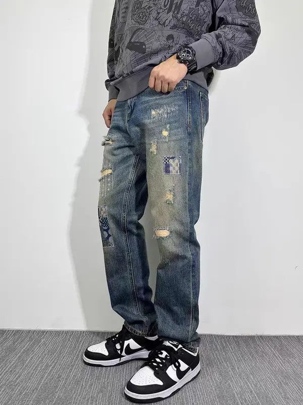 VIBE Vintage high street washed and faded casual ripped jeans Size US 34 / EU 50 - 8 Thumbnail